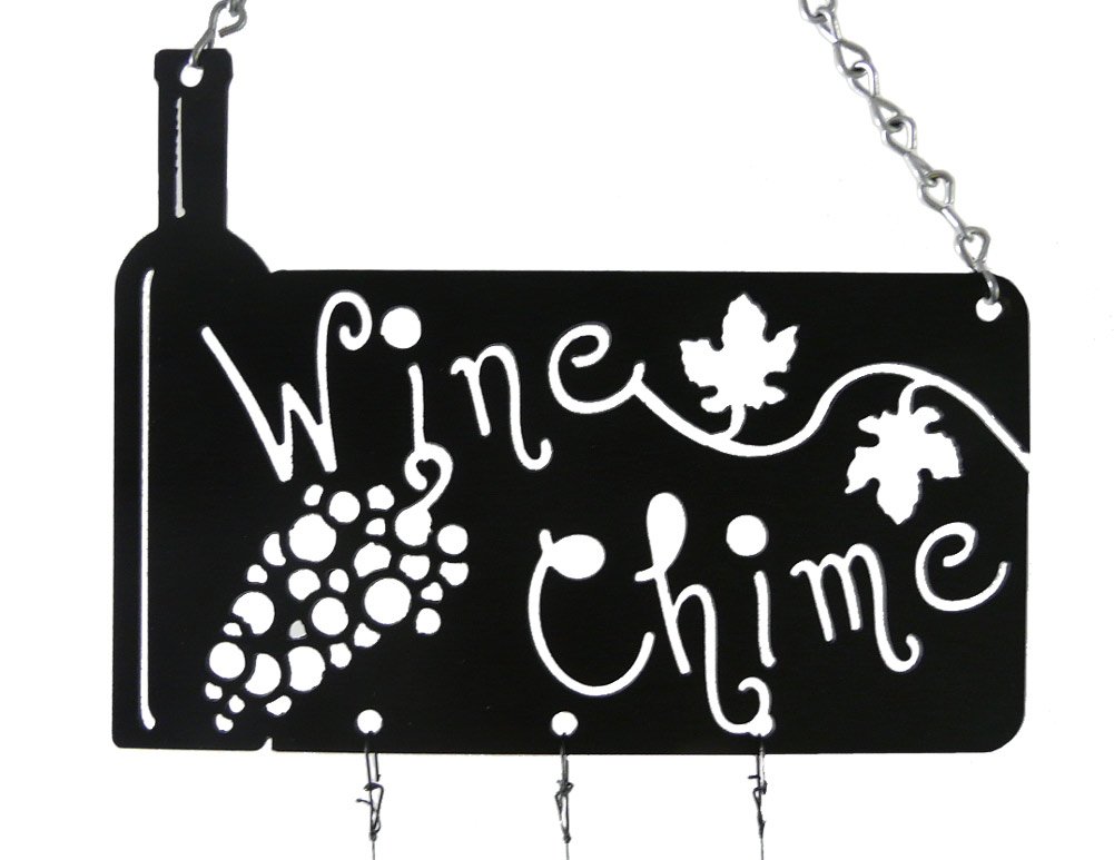 Eco-Friendly Wine Chime - Handcrafted Recycled Wine Bottle Glass Wind Chime for Outdoor Garden, Patio, and Home Decor