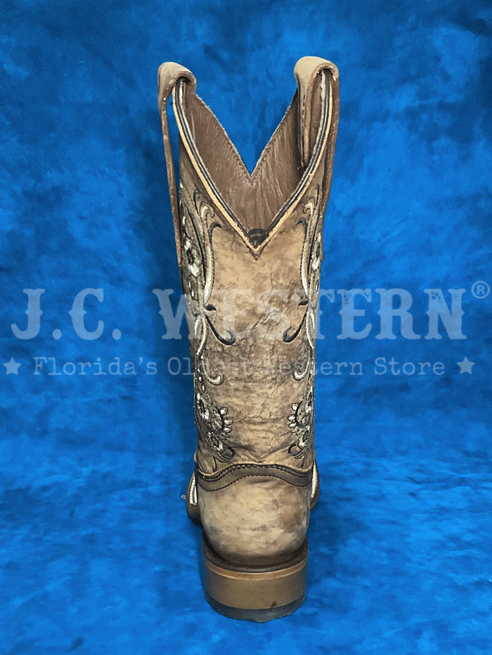 Circle G L2063 Women's Floral Embroidery Western Boots - Square Toe Cowgirl Boots in Brown & Tan | Perfect for Country Dancing, Rodeos & Western Fashion