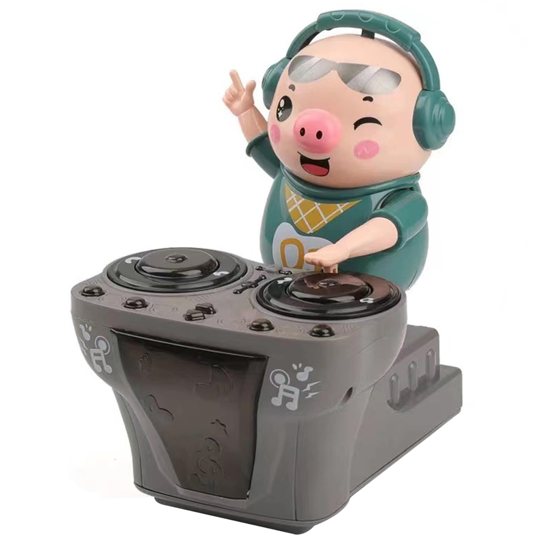 LED Light Up Musical Dancing Pig Toy with 3 Songs - Swinging & Bouncing DJ Pig for Babies & Kids - Perfect Christmas Gift for Toddlers (Great for Birthday Parties, Nursery Decor & Sensory Play)