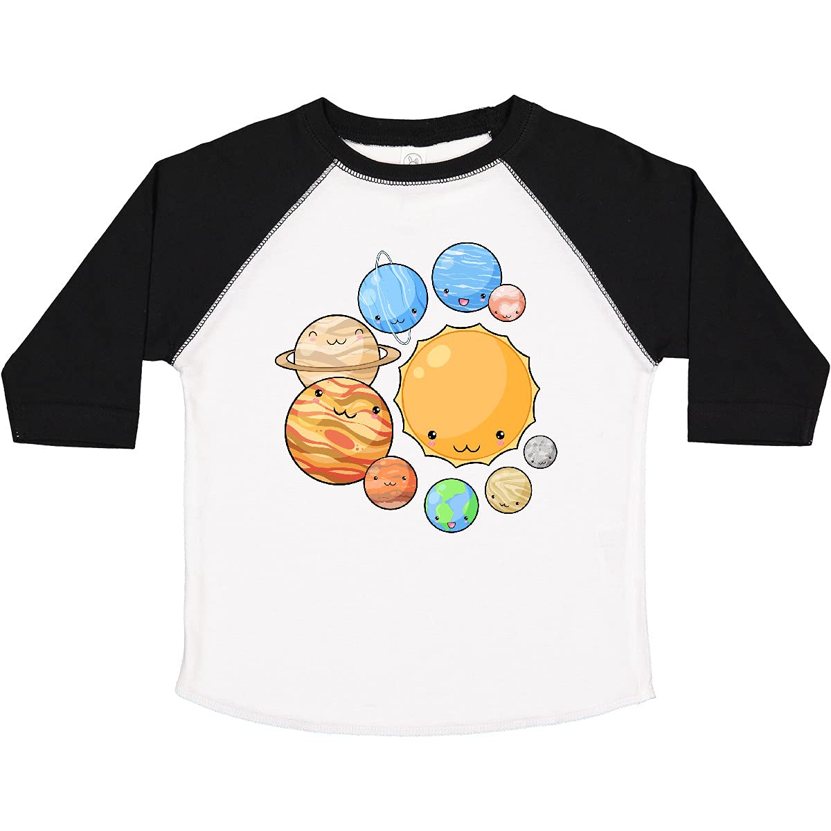 Inktastic Cute Sun and Planets Toddler T-Shirt - Space Themed Kids Tee for Boys & Girls - Soft Cotton Graphic T-Shirt for Toddler Playdates, Preschool & Birthday Parties