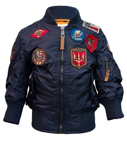 Top Gun® Kids MA-1 Aviator Bomber Jacket - Stylish & Warm Winter Coat for Boys & Girls - Perfect for School, Outdoor Play & Cold Weather Adventures