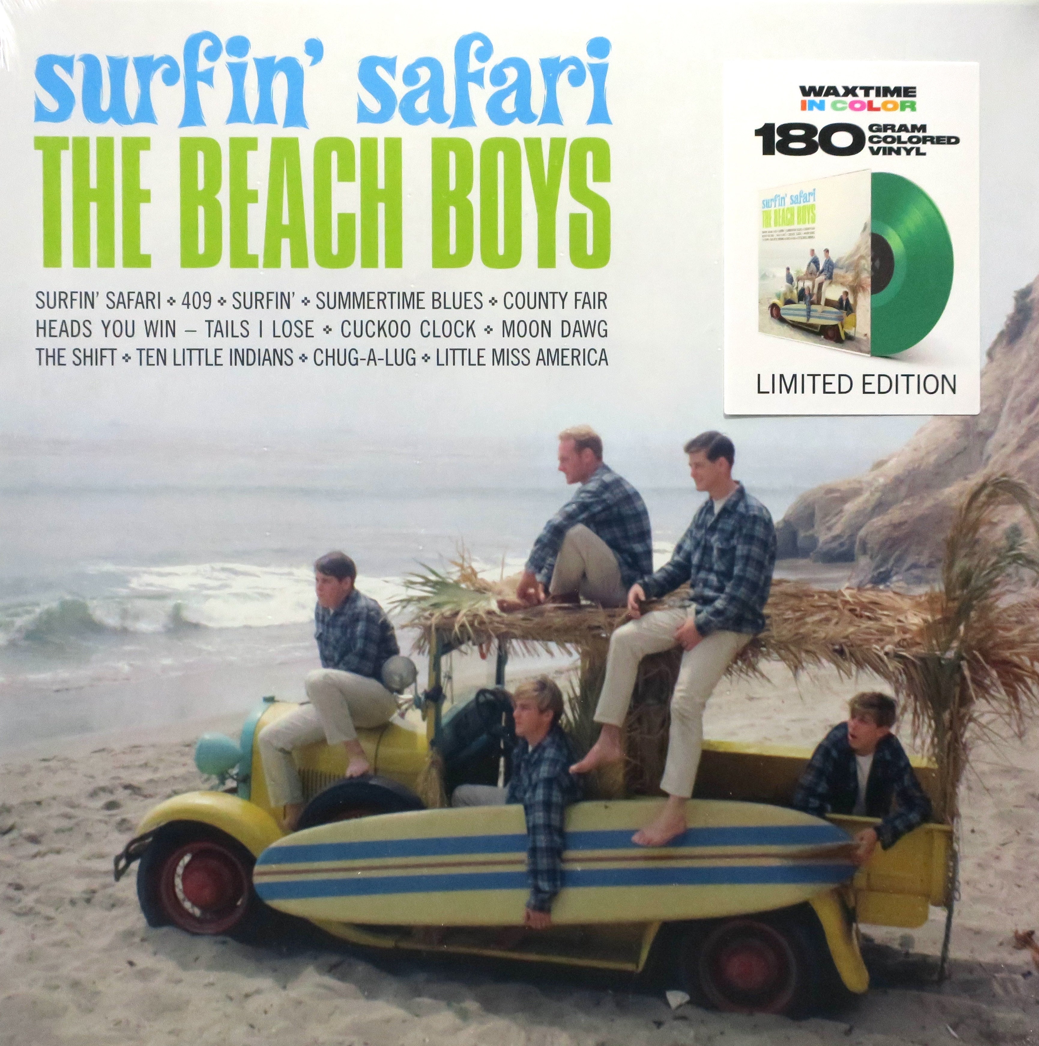 BEACH BOYS 'Surfin' Safari' 180g Limited Edition Green Vinyl LP Record - Perfect for Beach Parties, Summer Gatherings & Vintage Music Collectors