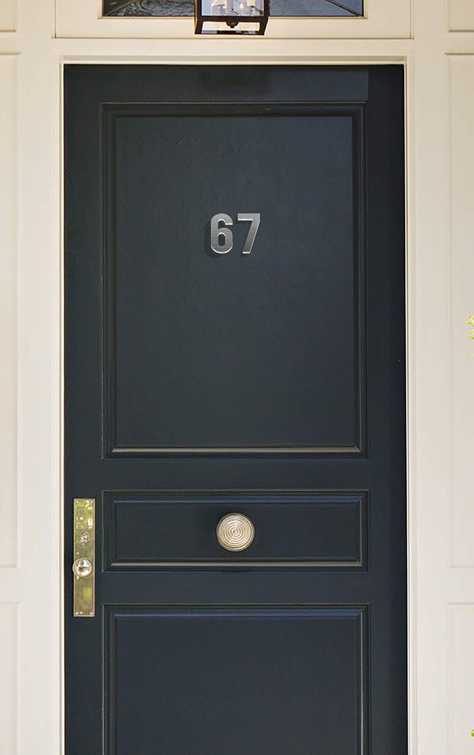 3 Inch Silver Stainless Steel Floating Address Numbers for Houses - Durable Acrylic Backing with 3M Double-Sided Tape & Hardware Included - Perfect for Mailbox, Front Door, and Outdoor House Number Display