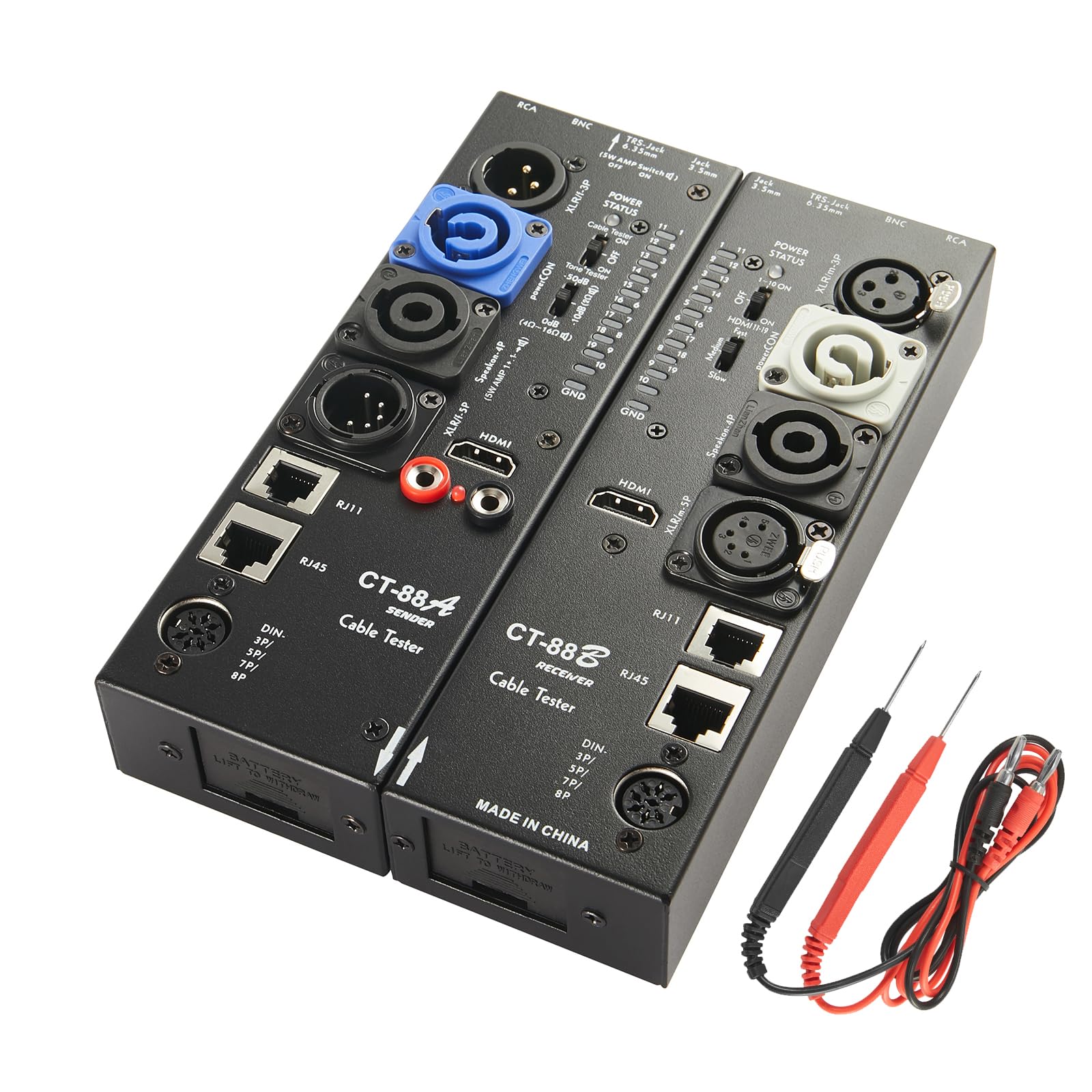 10-Way Detachable Cable Tester with LED Indicators - MFL Advanced Wire Tracker for Audio Cables, Network Wires & Phone Lines | Separate Working Modes, Rectangular Design | Perfect for Electricians, IT Technicians & Home DIY Projects
