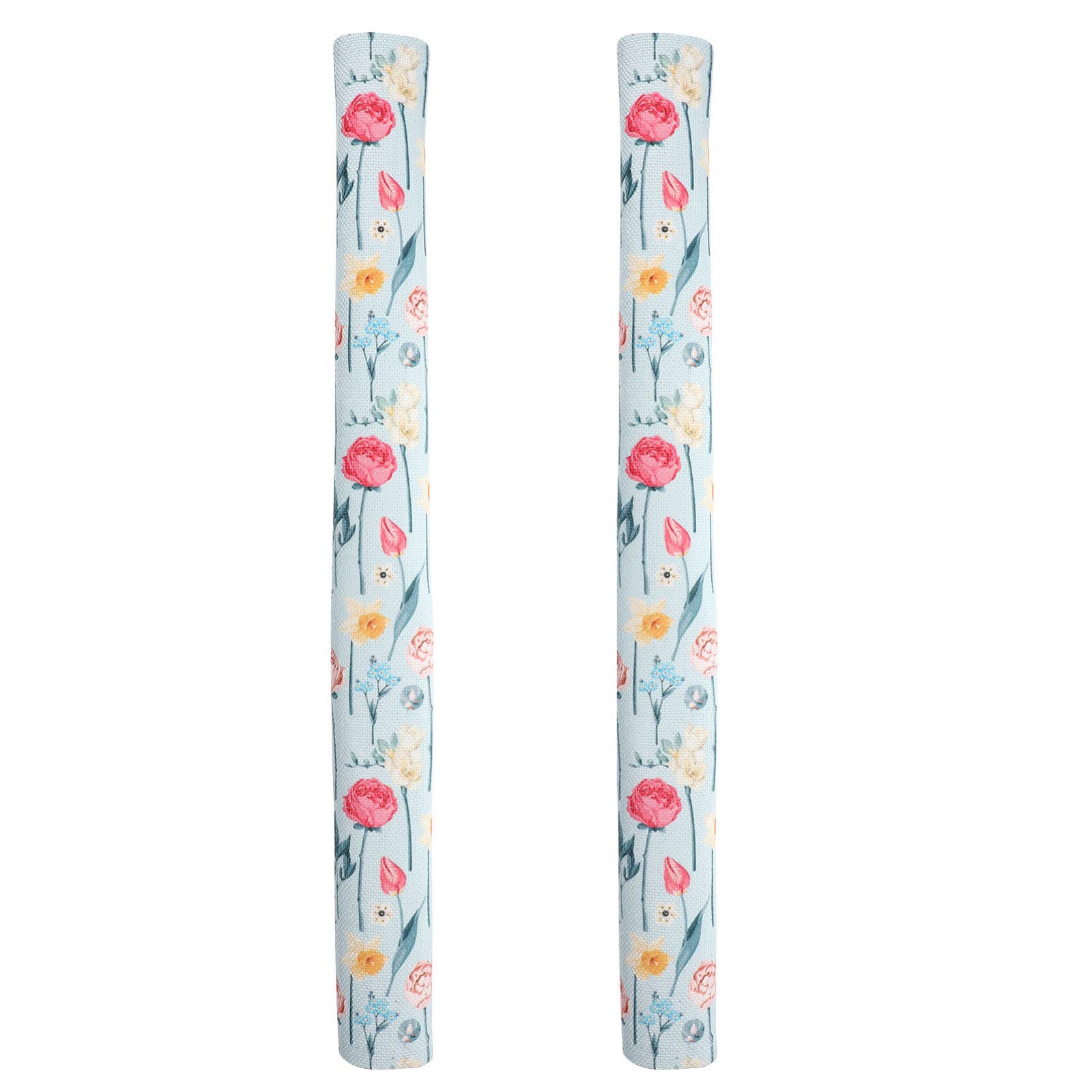IMIKEYA 2-Pack Refrigerator Door Handle Covers - Floral Cotton Linen Protectors for Fridge, Microwave & Dishwasher - Dustproof Home Kitchen Decor (Colorful) - Perfect for Modern Kitchens & Appliance Protection