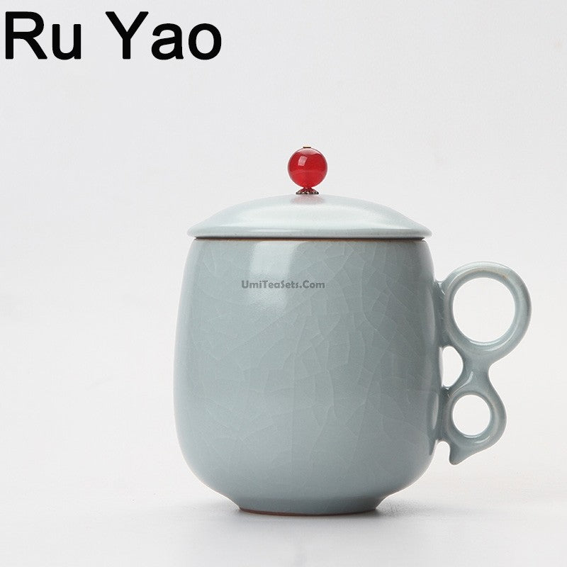 Premium Handcrafted Ice Crack Five Kilns Chinese Tea Cup - Authentic Ceramic Tea Cup for Gongfu Tea, Matcha, Herbal Tea - Perfect for Home, Office & Tea Ceremonies