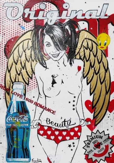 Inspiring Urban Pop Nude Angel Art Print - Modern Home Decor for Living Room, Bedroom & Office Wall Art