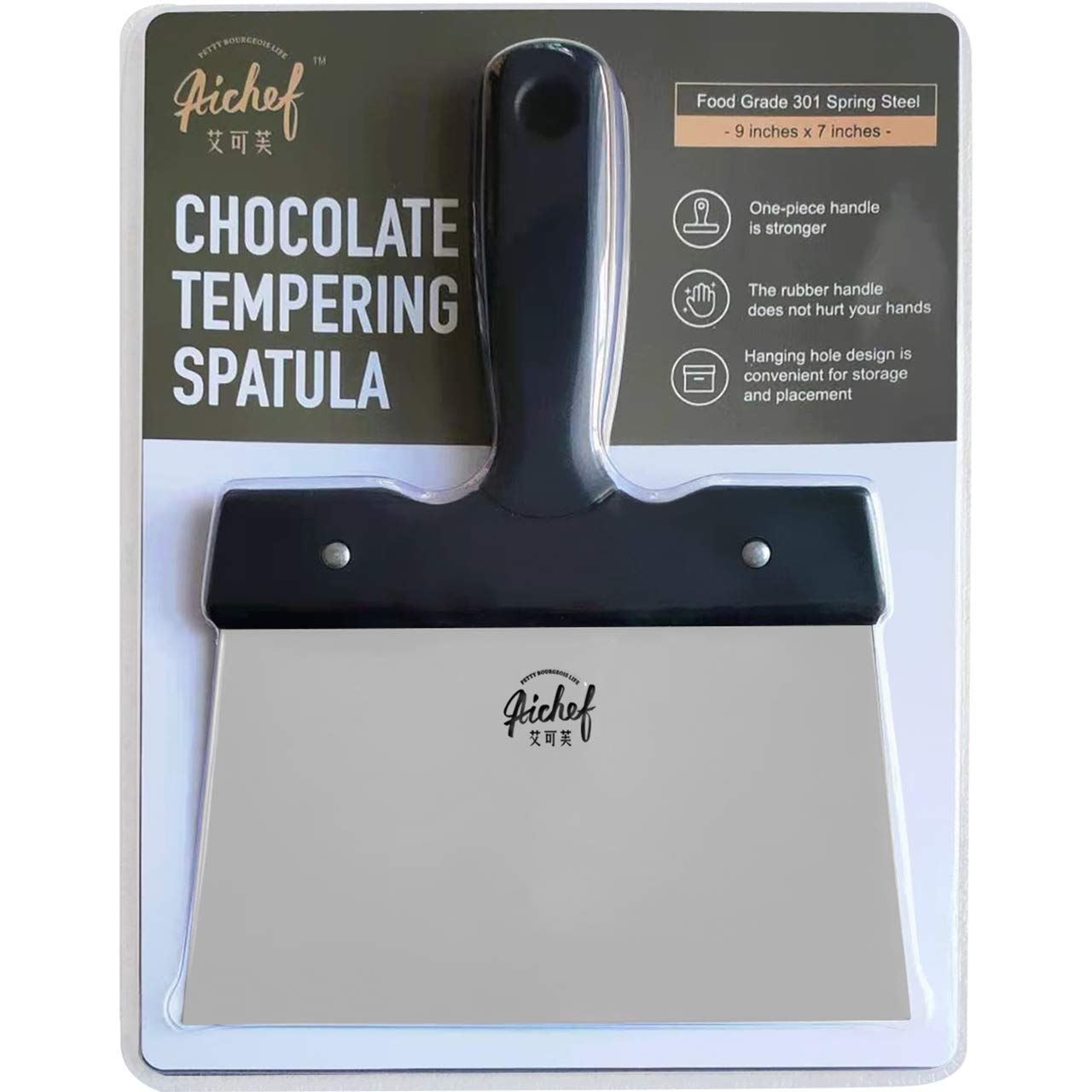 Premium Stainless Steel Chocolate Spatula - Temperature Regulating Melting Tool for Baking, Candy Making & Dessert Decorating | Small Size Chocolate Scraper for Professional Chefs & Home Bakers