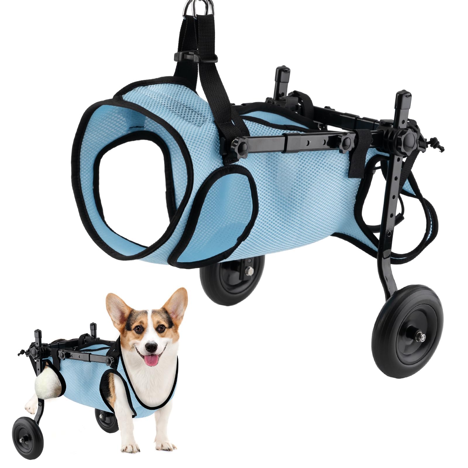 Dog Wheelchair for Back Legs - Lightweight Mobility Aid Cart for Small Dogs & Cats with Disabled Hind Legs - Adjustable Pet Wheelchair for Walking Assistance (Ideal for Post-Surgery Recovery & Daily Mobility Support)