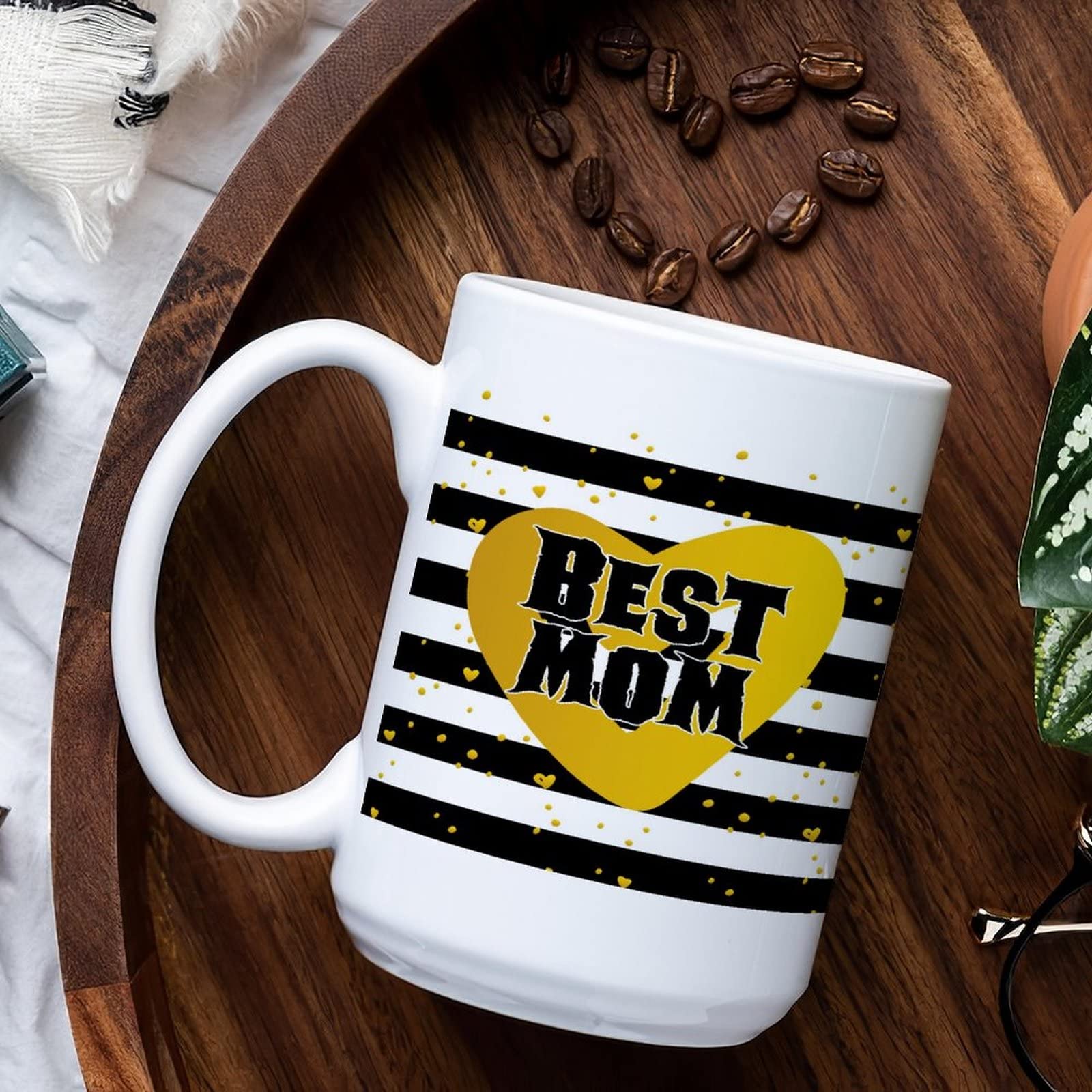 15oz Inspirational Ceramic Coffee Mug - Perfect Mother's Day Gift for New Moms, Friends, Daughters & Sons | White Glossy Happy Mother's Day Mug for Coffee, Tea & Hot Drinks at Home or Office