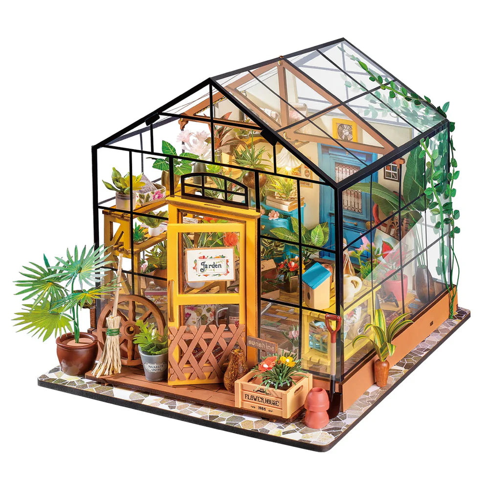 ROBOTIME Cathy's Flower House DIY 3D Wooden Puzzle Kit - Creative Home Decor, Gift for Adults & Teens - Perfect for Relaxation, Room Decoration, and Craft Lovers