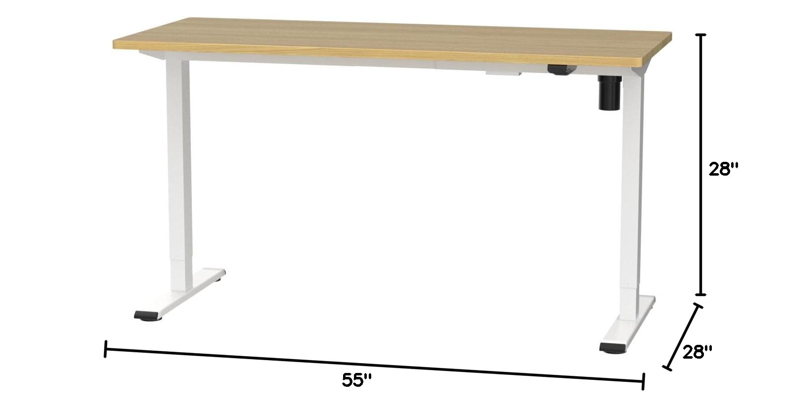 SANODESK 55 x 28 Inches Electric Standing Desk - Height Adjustable Whole-Piece Desktop with 6-Button Controller, Ergonomic Computer Desk for Home Office (White Frame + Natural Tabletop) - Perfect for Remote Work, Gaming & Study Setup