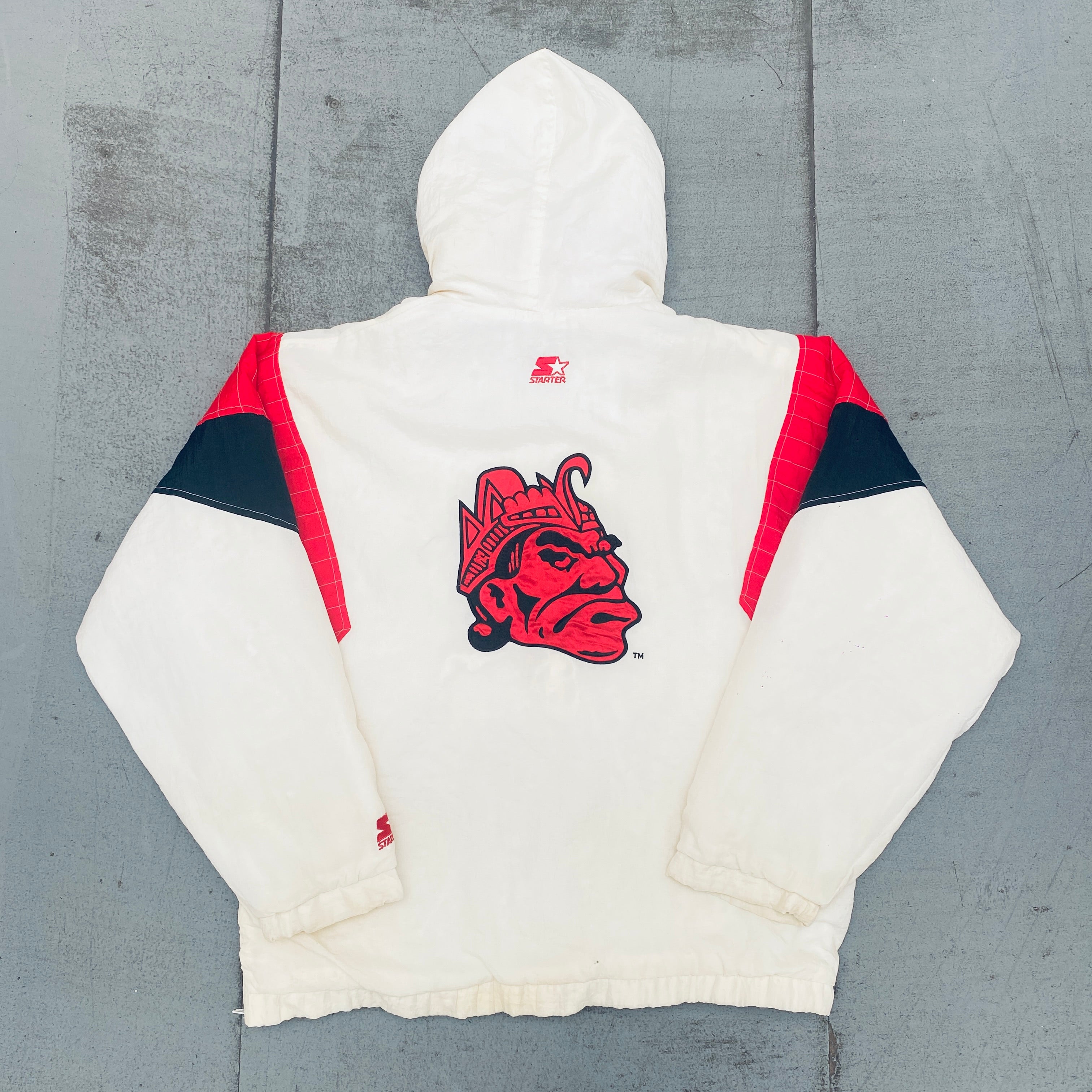 San Diego State Aztecs 1990s Whiteout 1/4 Zip Starter Breakaway Jacket - Large Size Vintage College Fan Gear for Game Day & Casual Wear