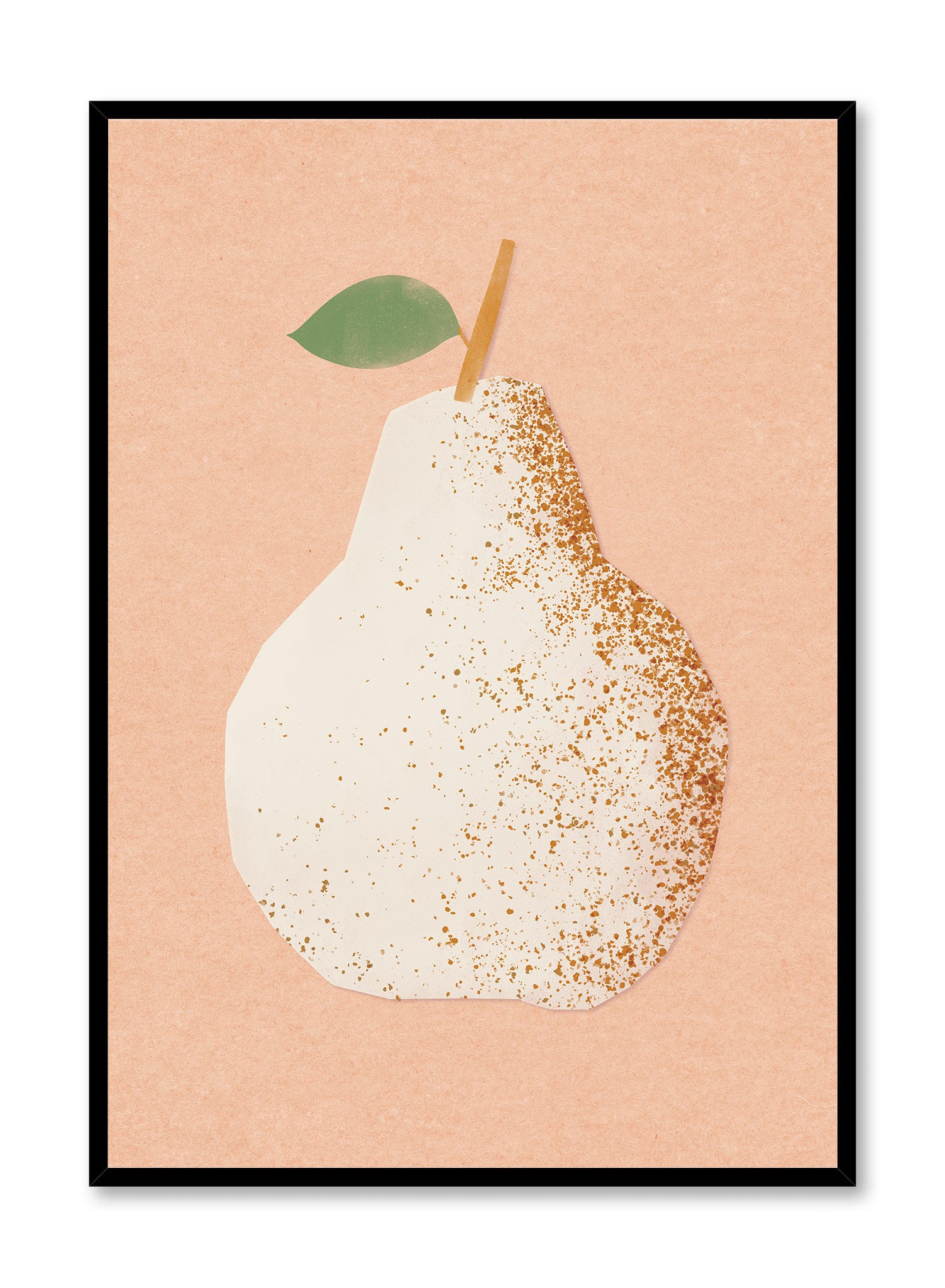 Paper Cut Pear Art Print - Modern Home Decor for Living Room, Bedroom & Office | Wall Poster for Unique Aesthetic Appeal