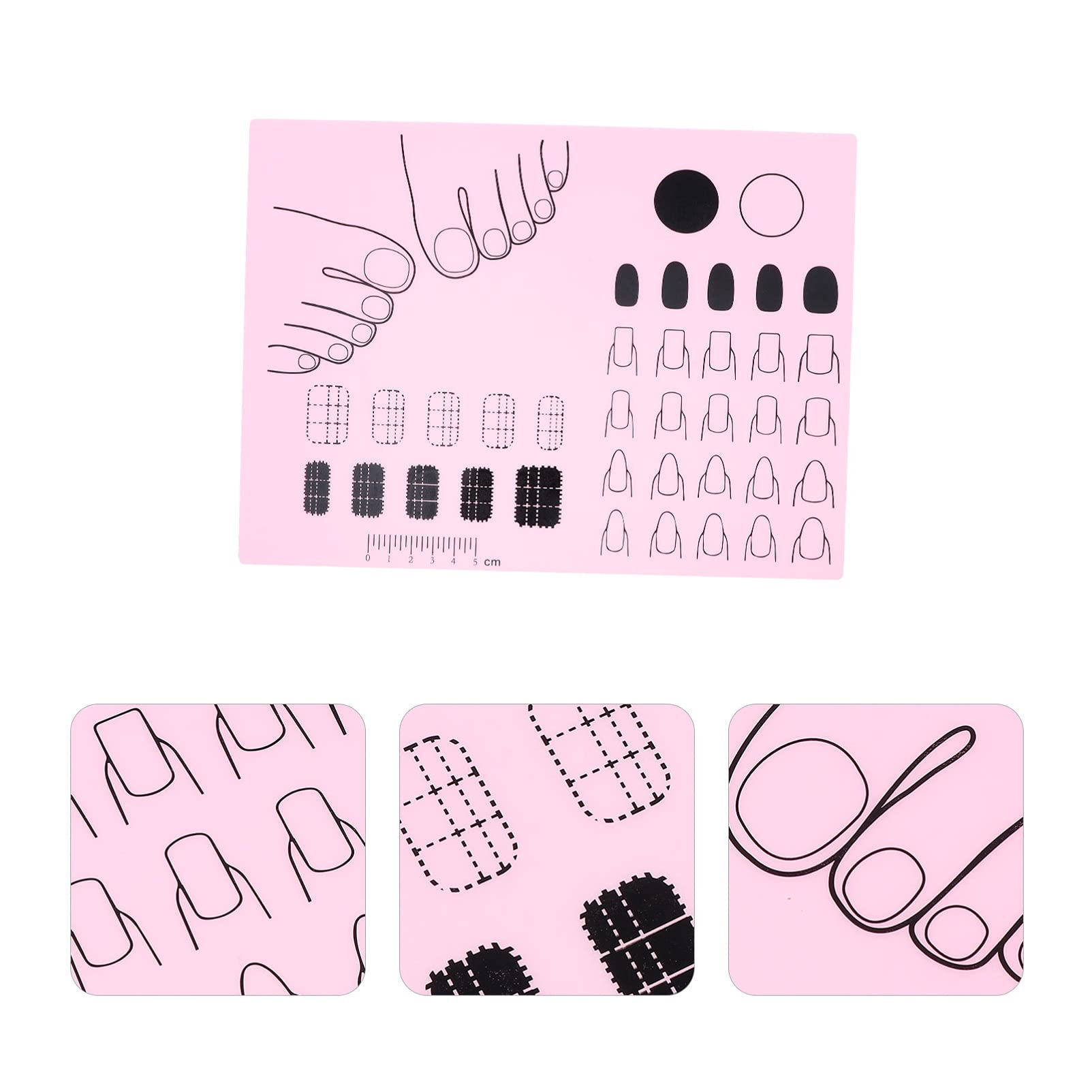 Silicone Manicure Practice Mat for Acrylic Nail Art - DIY Nail Art Tool with Gold Hair Stick & Chopstick Holder - Perfect for Salon, Home Manicure & Nail Art Training