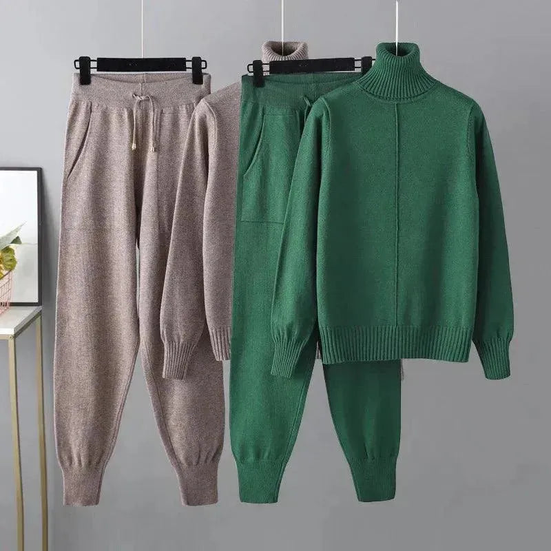 Women's Casual Knit Two Piece Set - Soft & Comfortable Sweater and Pants Outfit for Lounge, Travel & Everyday Wear