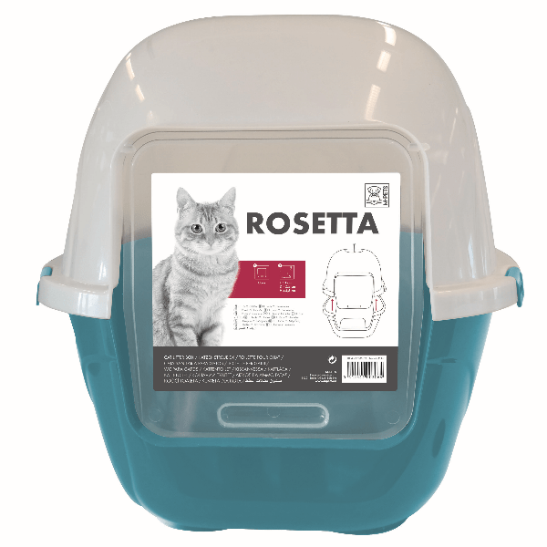M PETS Rosetta Hooded Cat Litter Box - Odor Control Enclosed Litter Pan with Hood for Indoor Cats - Perfect for Small Spaces & Privacy Seeking Pets