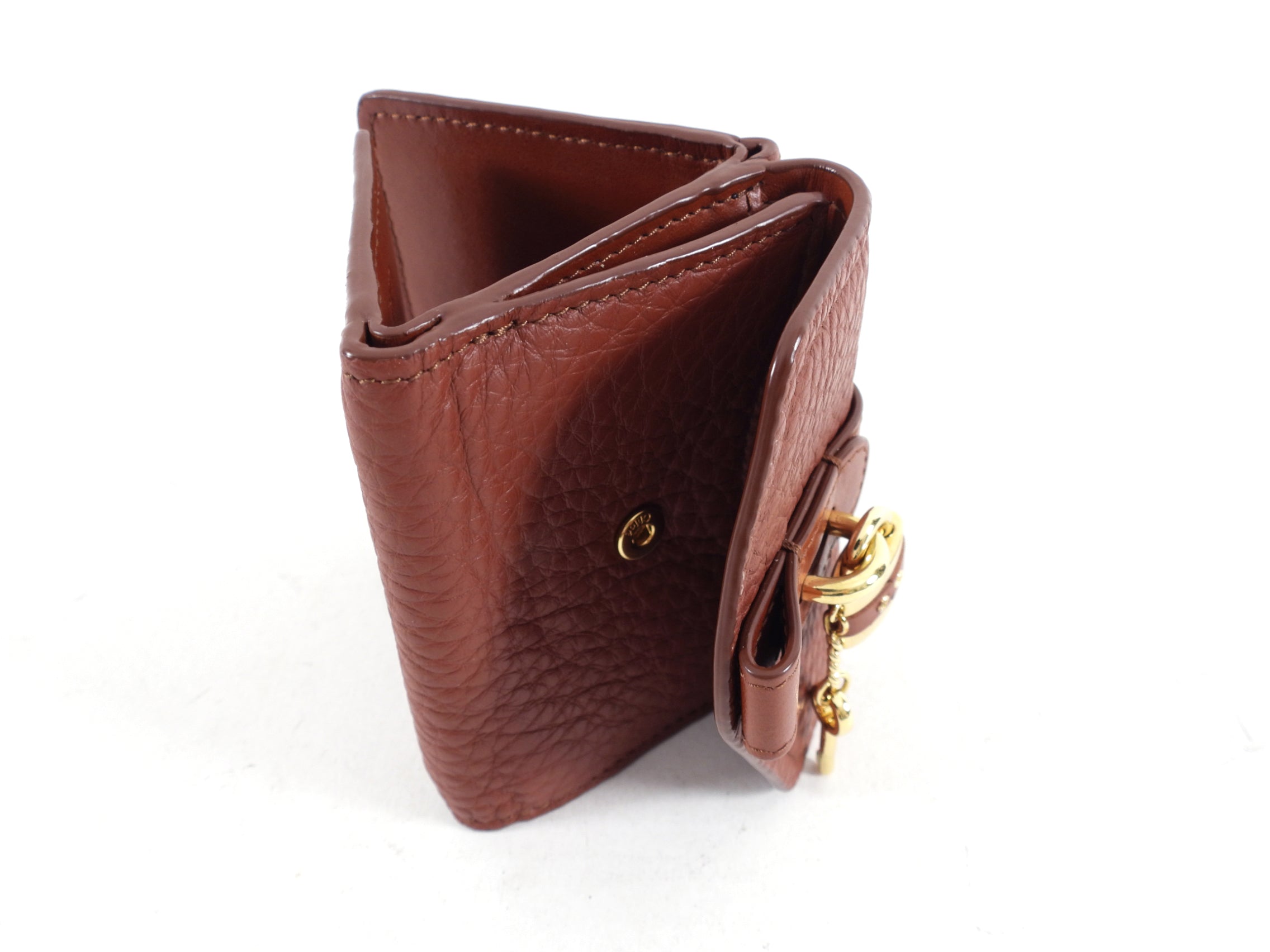 Chloe Small Brown Leather Paddington Padlock Wallet - Stylish Crossbody Wallet for Women, Perfect for Everyday Use, Travel & Shopping