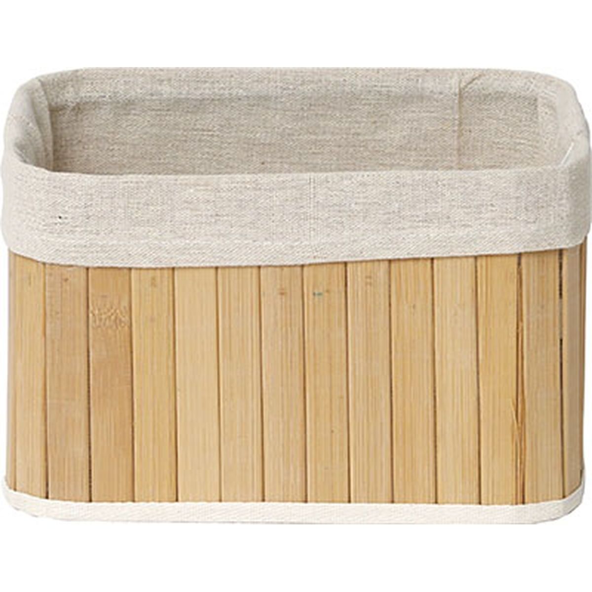Natural Bamboo Basket with Linen Fabric - Eco-Friendly Storage Organizer for Home, Kitchen, Bathroom - Multiple Sizes Available (Small, Medium, Large) - Perfect for Fruits, Vegetables, Toys & Laundry Organization