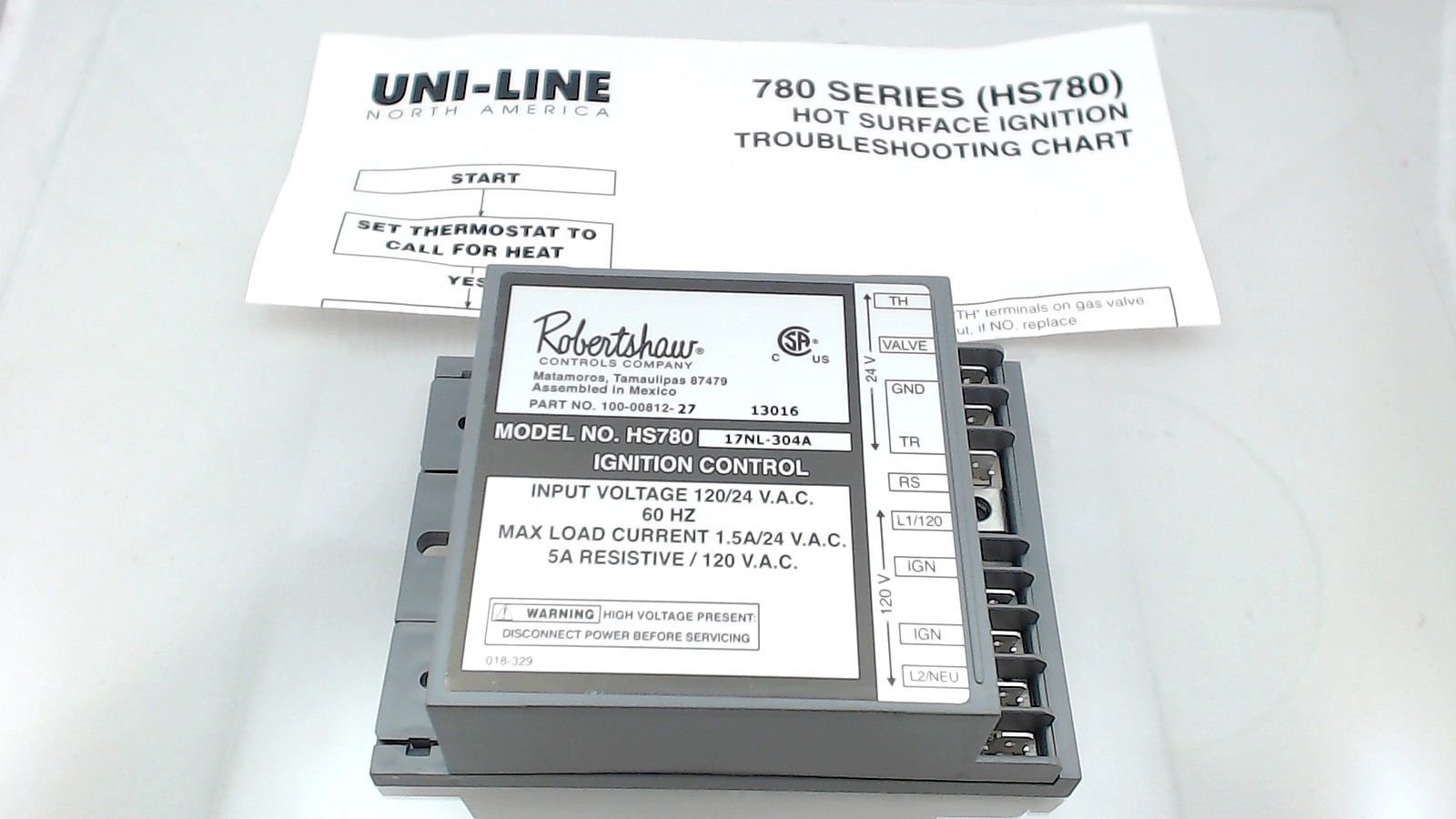 Robertshaw HS780-17NL-304A HVAC Controller Module - Replacement Part for Furnace & Boiler Systems | Compatible with Multiple Heating Units | Durable & Reliable Temperature Control Solution