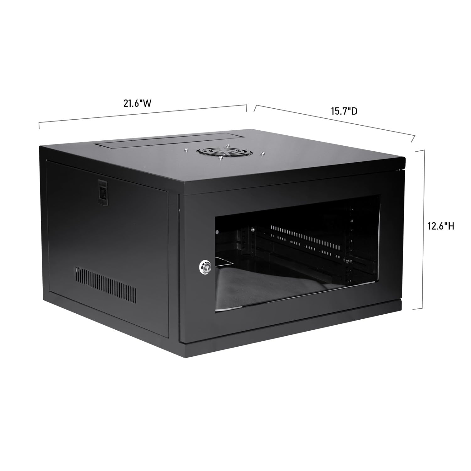 Dynamode 6U Wall Mount Server Rack Cabinet - 19 Inch 400mm Deep Network Equipment Enclosure with Glass Door & Lockable Panels for Home Office & Data Center | Perfect for Network Switches, Routers & IT Storage