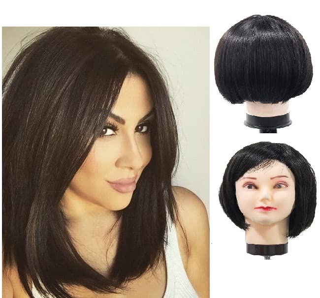 Natural-Looking Short Synthetic Wigs for Women & Girls - Dark Brown Full Head Wig (Pack of 1) | Perfect for Daily Wear, Cosplay & Hair Loss Solutions