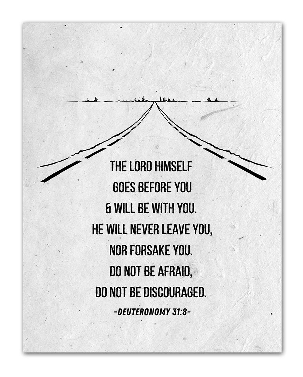 Deuteronomy Bible Verse Wall Art - Inspirational Scripture Quotes for Men, Modern Living Room Decor, Motivational Christian Gifts, Unframed 11x14 - Perfect for Home Office, Church & Man Cave Decor