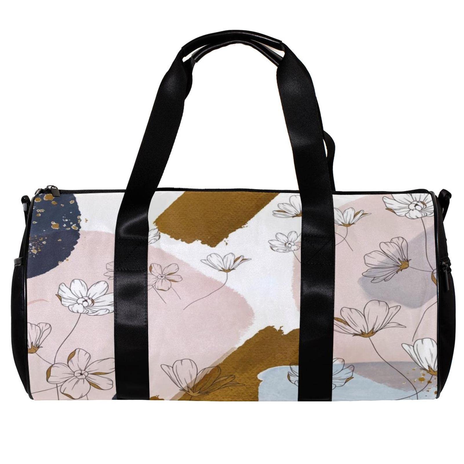 Gym Bag for Women & Men - Sports Duffle Bag with Foldable Design for Travel, Workout & School | Water-Resistant Flower Print Backpack for Gym, Yoga, Sports & Travel Essentials