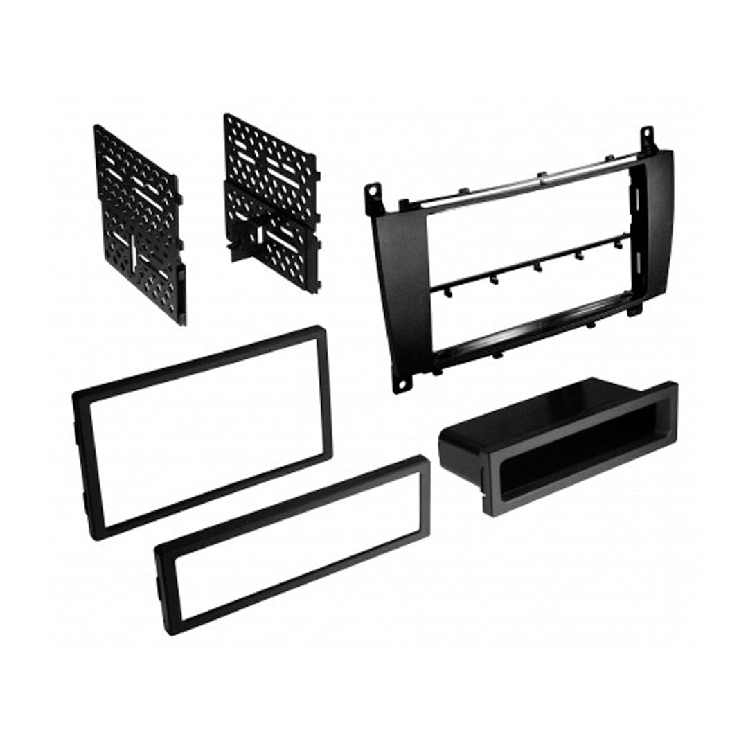 2005-2007 Mercedes C Class Car Stereo - American International MBK102C Single DIN/Double DIN Radio Installation Kit with Storage Pocket | Perfect for Aftermarket Audio Upgrades & Vehicle Customization