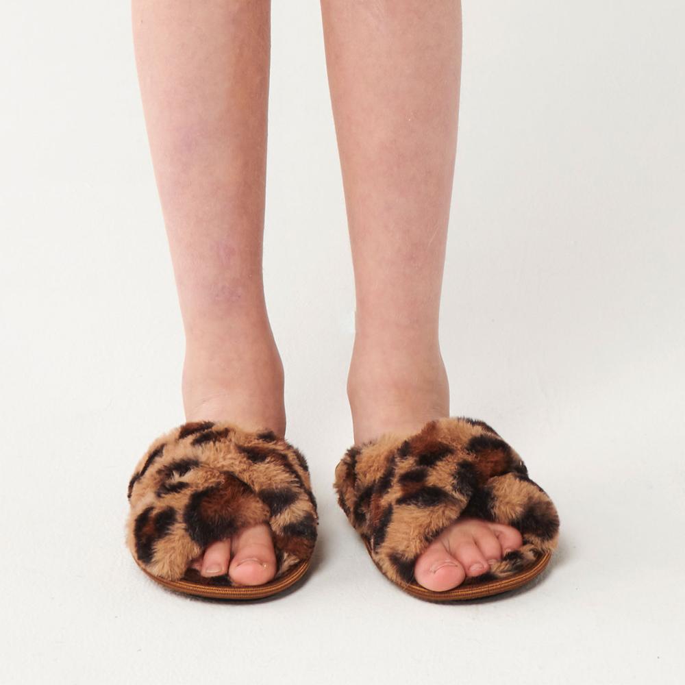 Cheetah Print Kids Slippers - Soft Animal Themed House Shoes for Boys & Girls - Perfect for Indoor Play, Bedtime & Cozy Home Wear