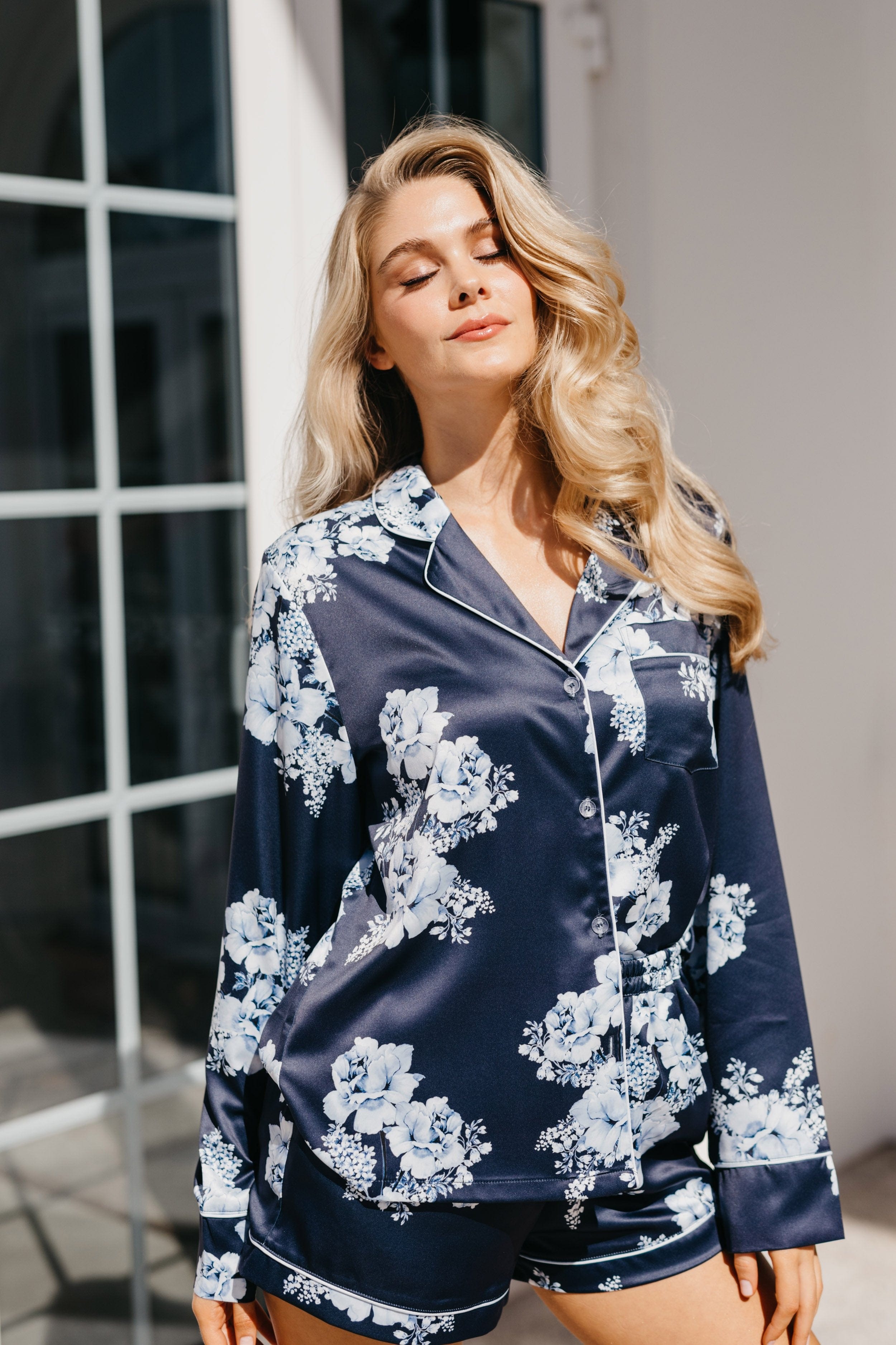 Romi Bleur De Fleur Printed Pajama Set for Women - Soft Floral Sleepwear, Comfortable Loungewear for Relaxing at Home, Cozy Nightwear for Bedtime & Sleepovers