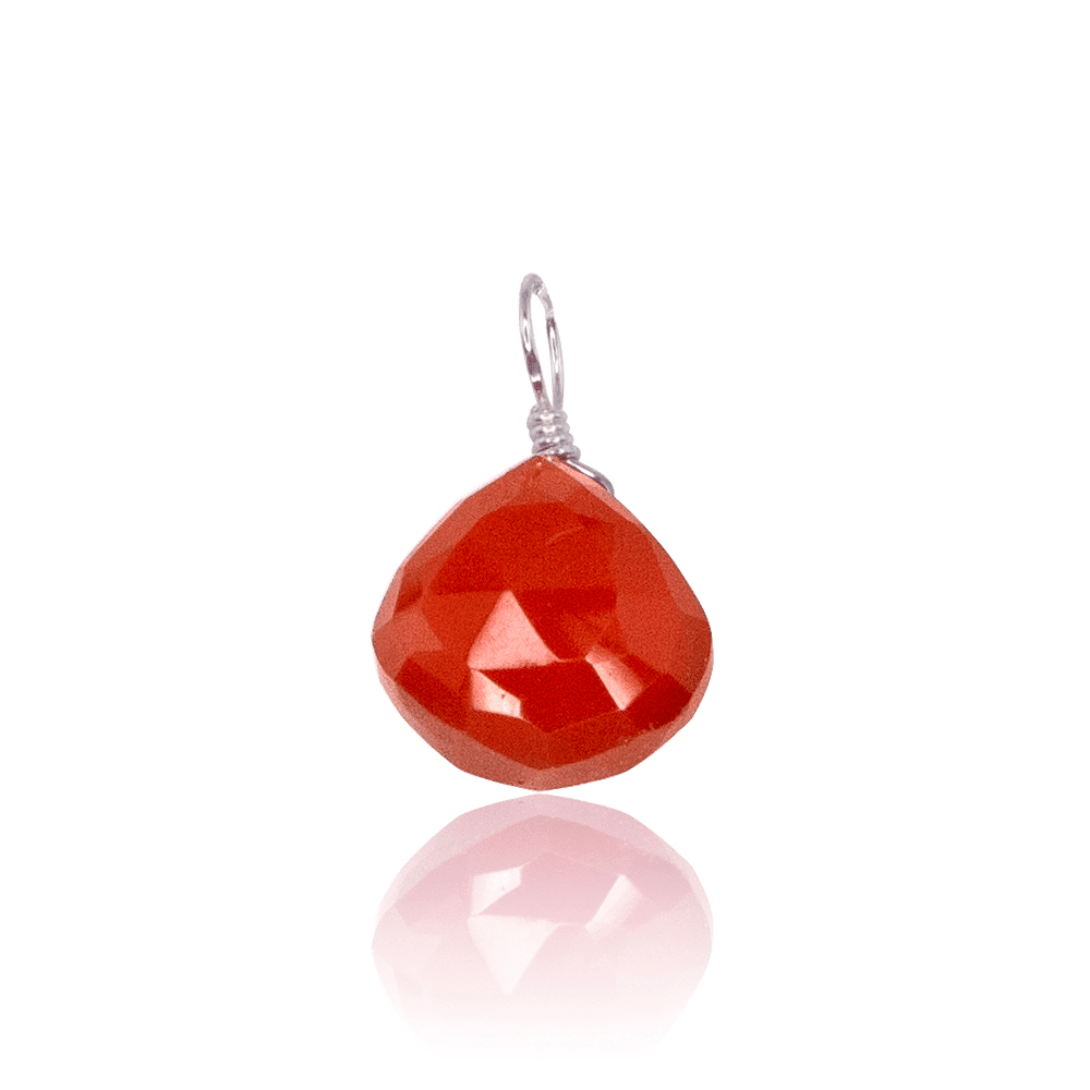 Natural Carnelian Teardrop Gemstone Pendant Necklace - Healing Crystal Jewelry for Women, Chakra Balancing & Energy Protection - Perfect for Meditation, Yoga & Spiritual Gifts