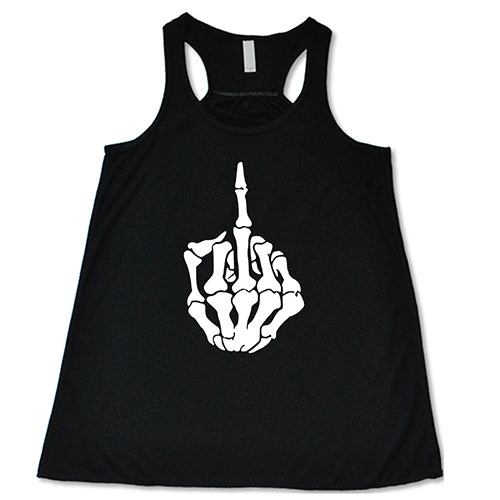 Funny Skeleton Middle Finger T-Shirt - Cool Gothic Graphic Tee for Men & Women - Perfect for Halloween, Parties, and Punk Rock Fans