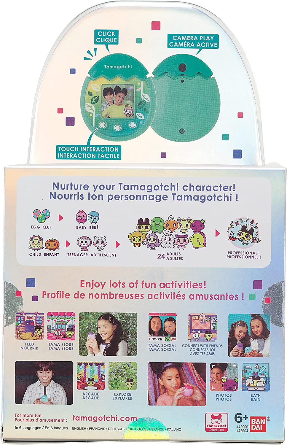 Tamagotchi Pix Virtual Pet - Green Nature Edition | Interactive Digital Pet Game for Kids & Adults | Perfect for Home, Travel & Gifts
