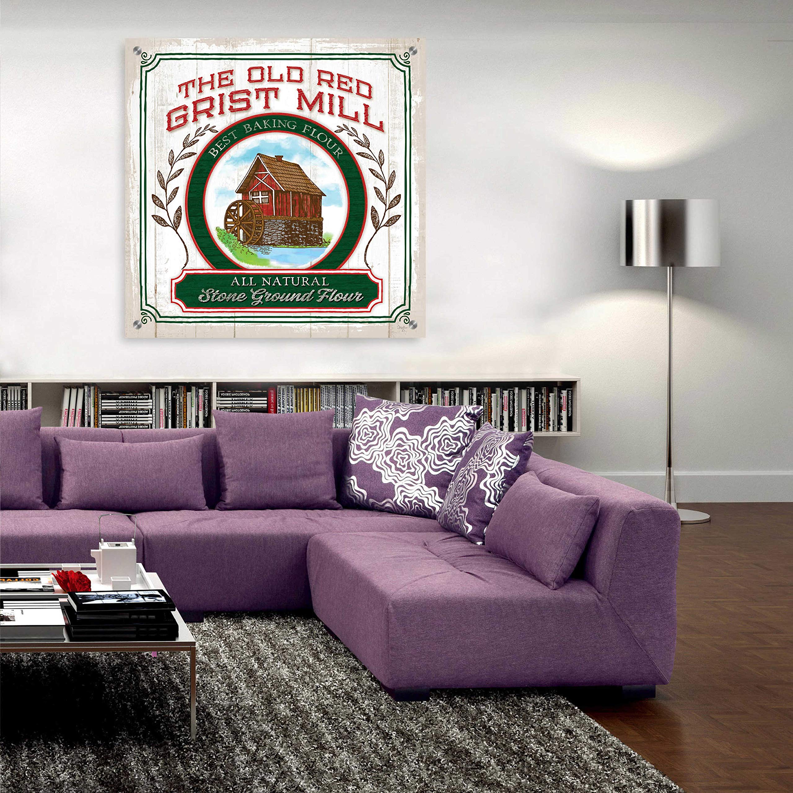 Epic Art 'Grist Mill Flour' by Mollie B - 36x36 Inch Acrylic Glass Wall Painting - Modern Home & Office Decor - Perfect for Living Room, Bedroom, Dining Area