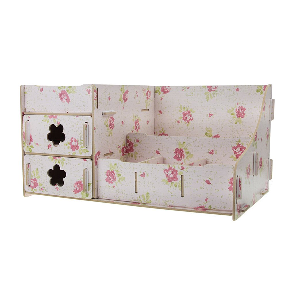 Creative DIY Wooden Jewelry & Makeup Organizer - 2 Drawer Dresser Storage Box for Cosmetics, Jewelry, and Accessories - Perfect for Vanity, Bathroom, or Bedroom Organization - Gift Idea for Women