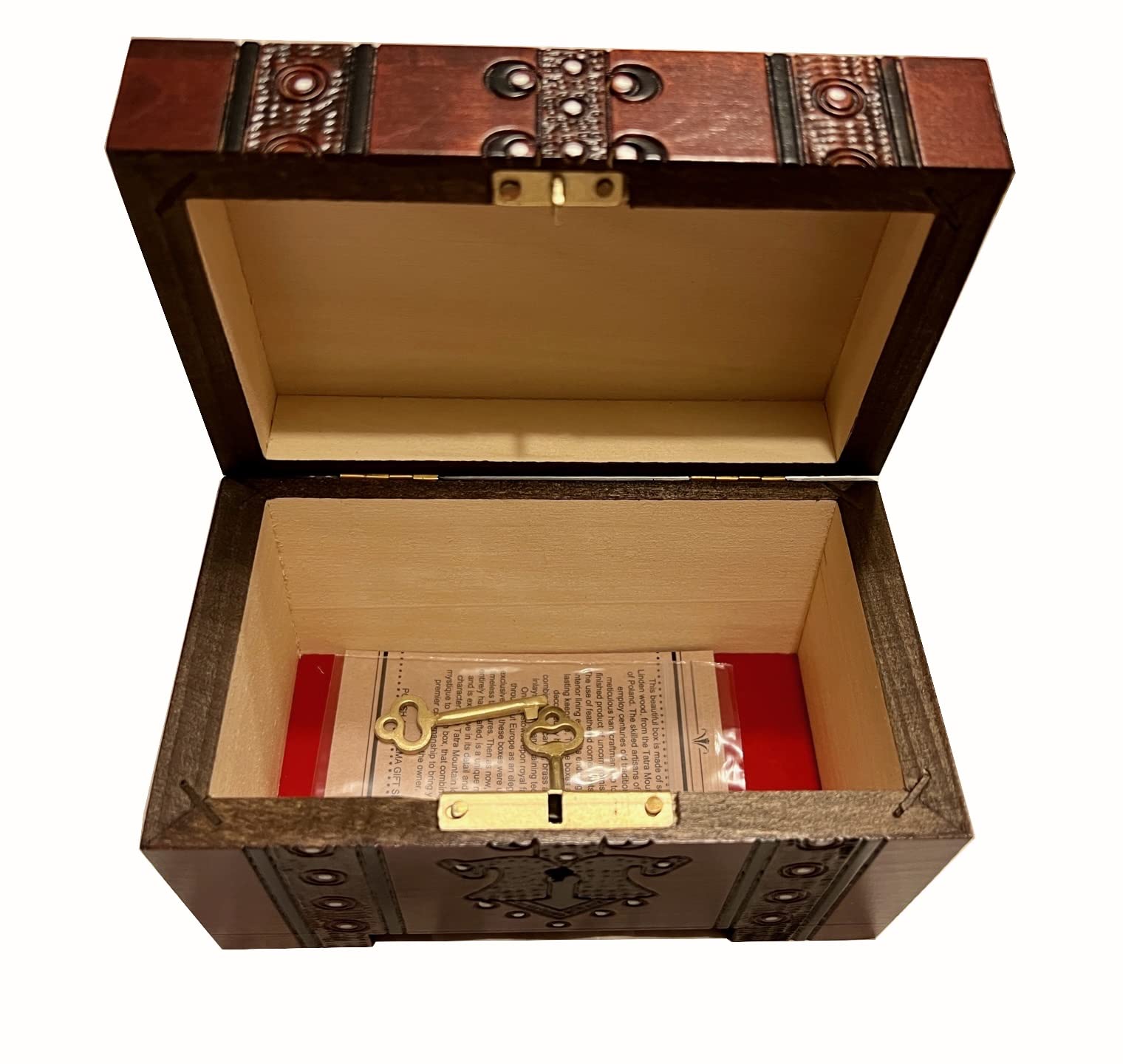 Handmade Wooden Jewelry Box with Lock and Key - Premium Linden Wood Keepsake Chest for Rings, Necklaces & Valuables - Perfect for Home Storage, Wedding Gifts & Travel Organizer
