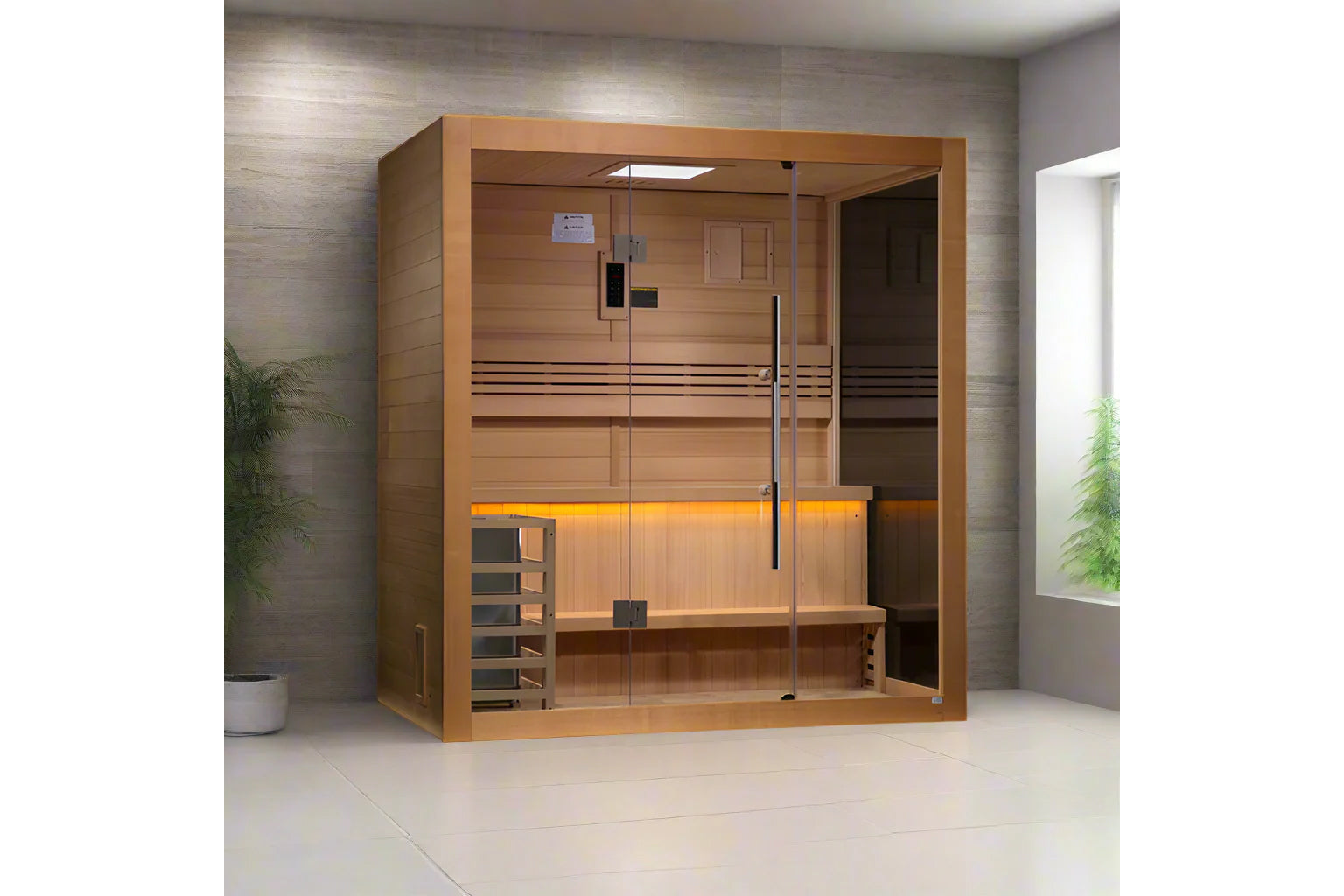 Golden Designs Forssa Edition 3-4 Person Traditional Sauna for Indoor & Outdoor Use - Perfect for Home Relaxation, Spa Therapy and Backyard Wellness Retreats