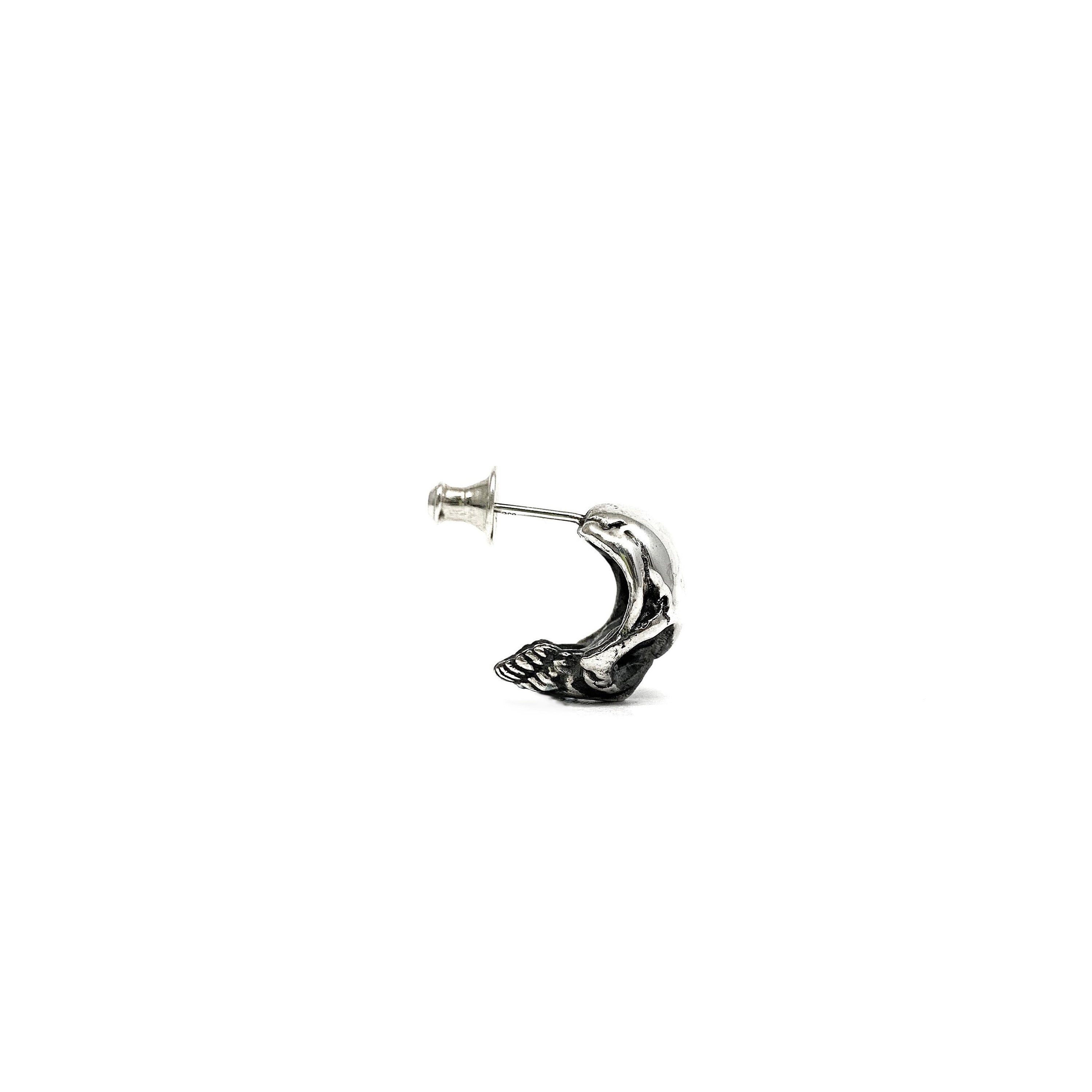 Gothic Half Hoop Half Skull Stretcher Earrings for Women - Punk Rock Spiral Tribal Jewelry - Perfect for Concerts, Halloween & Alternative Fashion