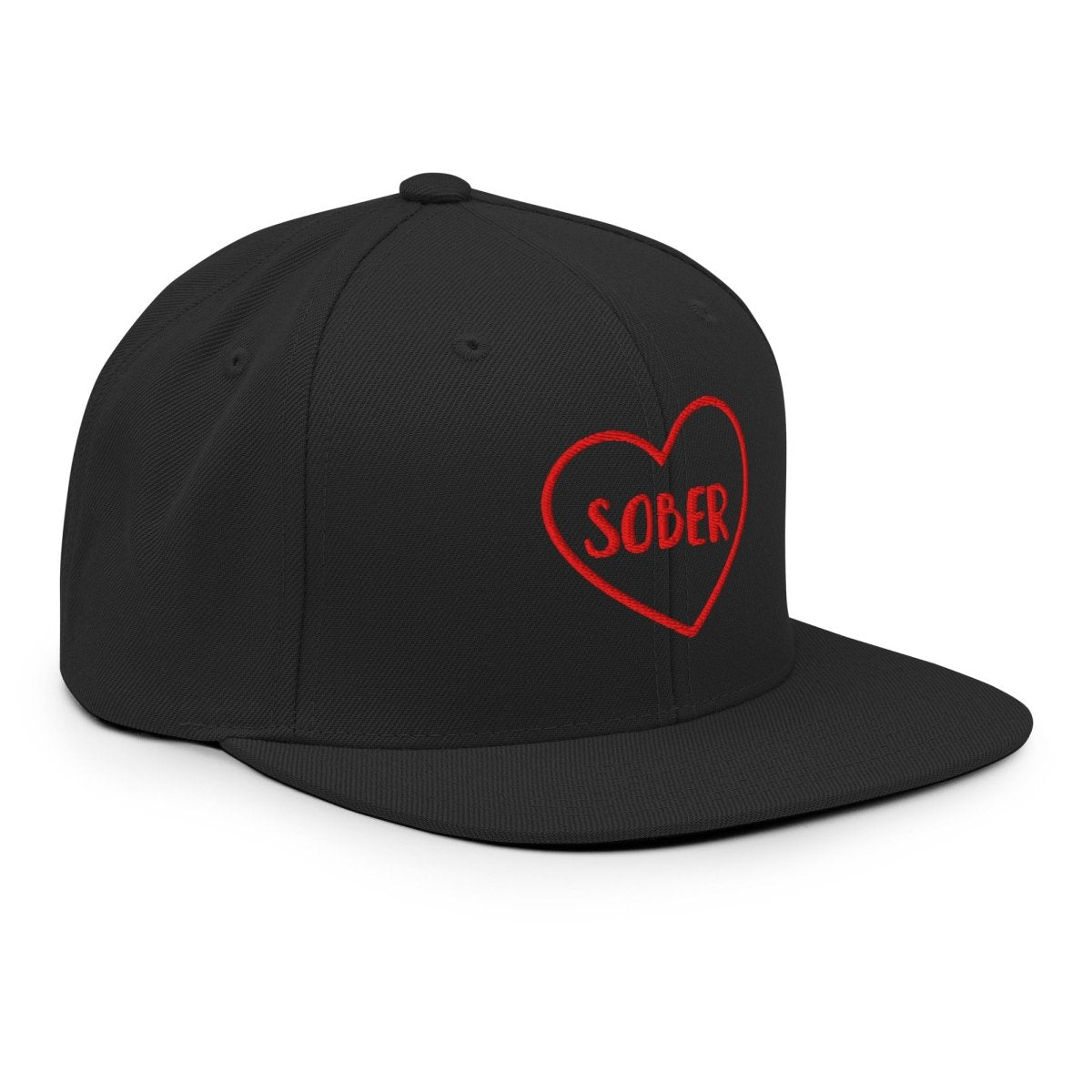 SOBER in a Heart Embroidered Snapback Hat - Stylish Unisex Baseball Cap for Men & Women - Perfect for Casual Wear, Sports, and Outdoor Activities