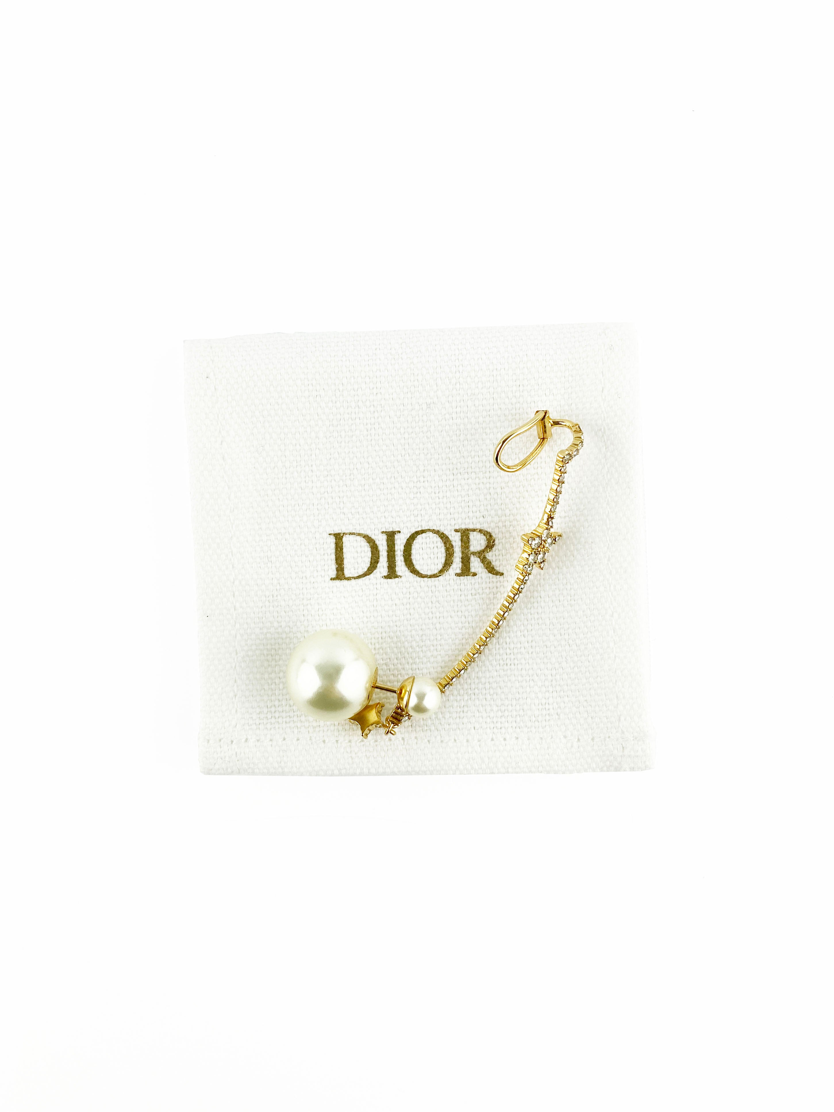 Dior Single Earring and Ear Cuff Set - Luxury Fashion Jewelry for Women | Elegant Statement Piece for Parties, Weddings & Special Occasions