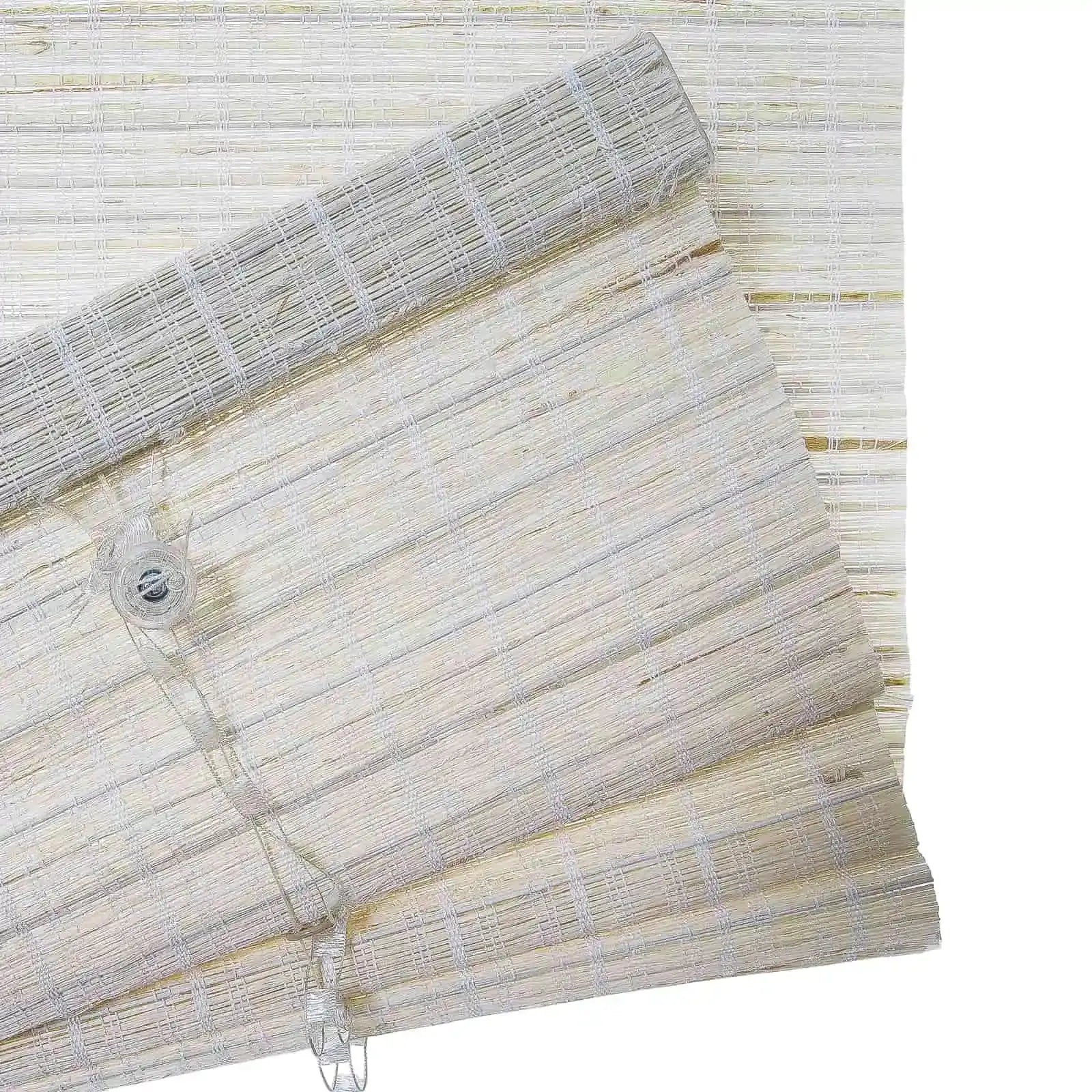 Rae Natural Ramie Flax Woven Wood Shades Series C - Eco-Friendly Window Coverings for Living Room, Bedroom & Office Decor