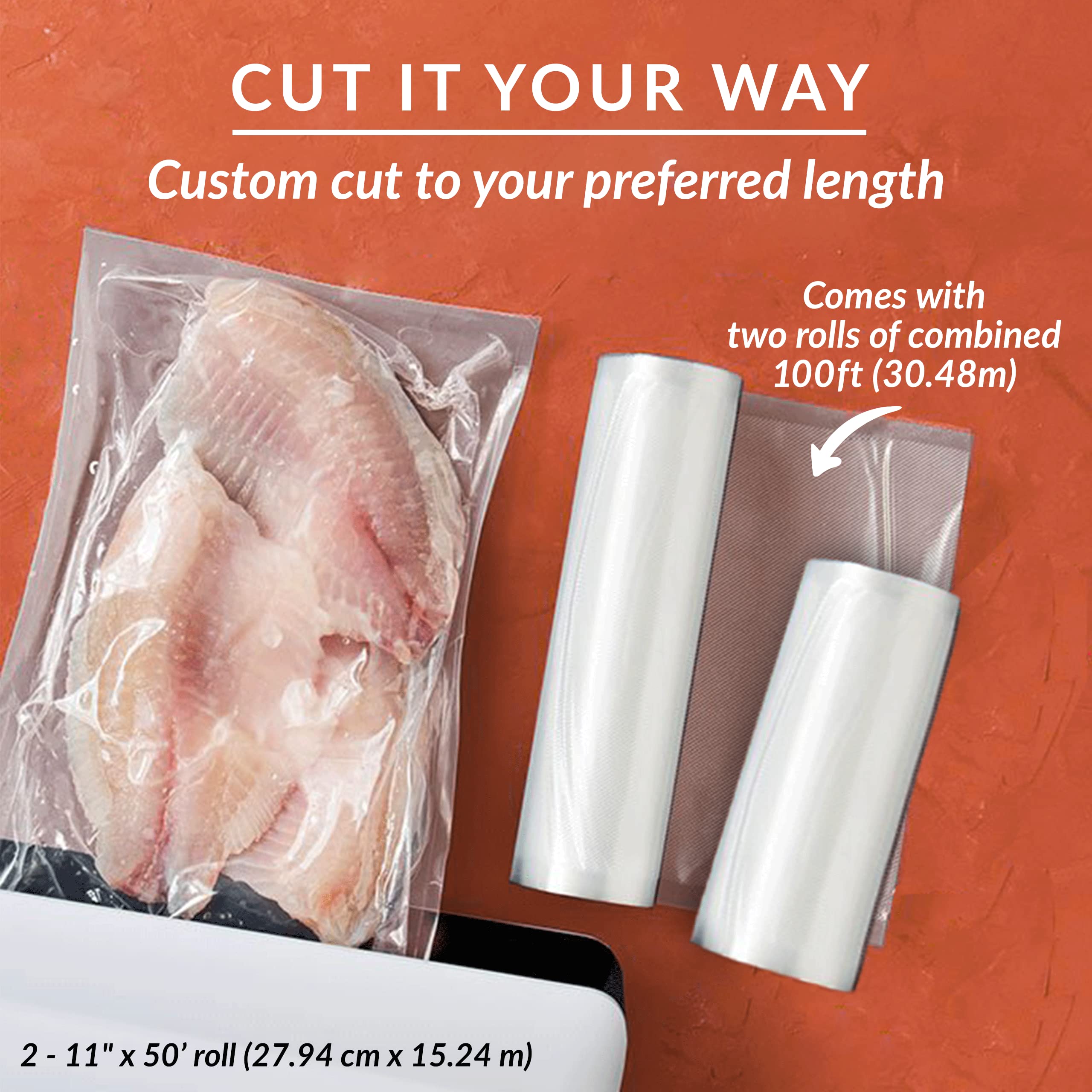 Premium Vacuum Sealer Bags - 2 Rolls (11