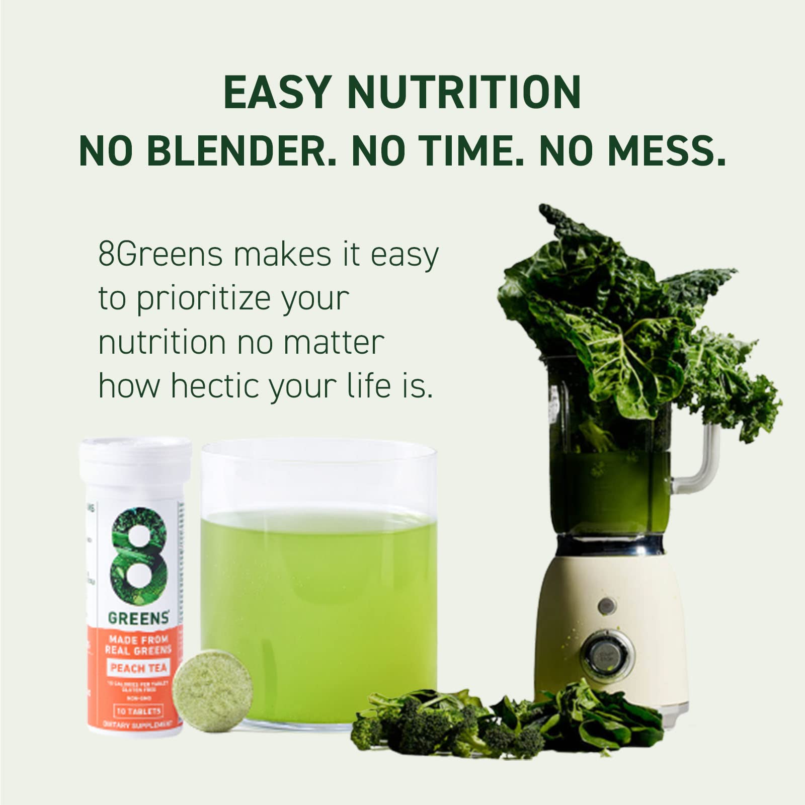 8Greens Supergreens Tablets - Organic Superfood Supplement with Aloe Vera, Spirulina & Chlorella | Boosts Metabolism, Immunity & Focus | Effervescent Daily Greens Powder Tablets (30 Servings) | Perfect for Busy Professionals & Health-Conscious Individuals