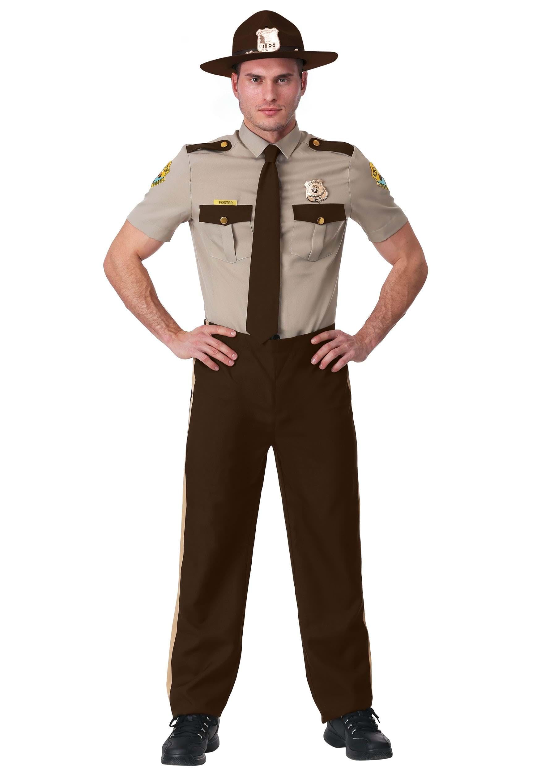 Super Troopers State Trooper Costume Set - Shirt, Tie, Pants & Name Plates | Halloween, Cosplay & Movie Reenactment Outfit