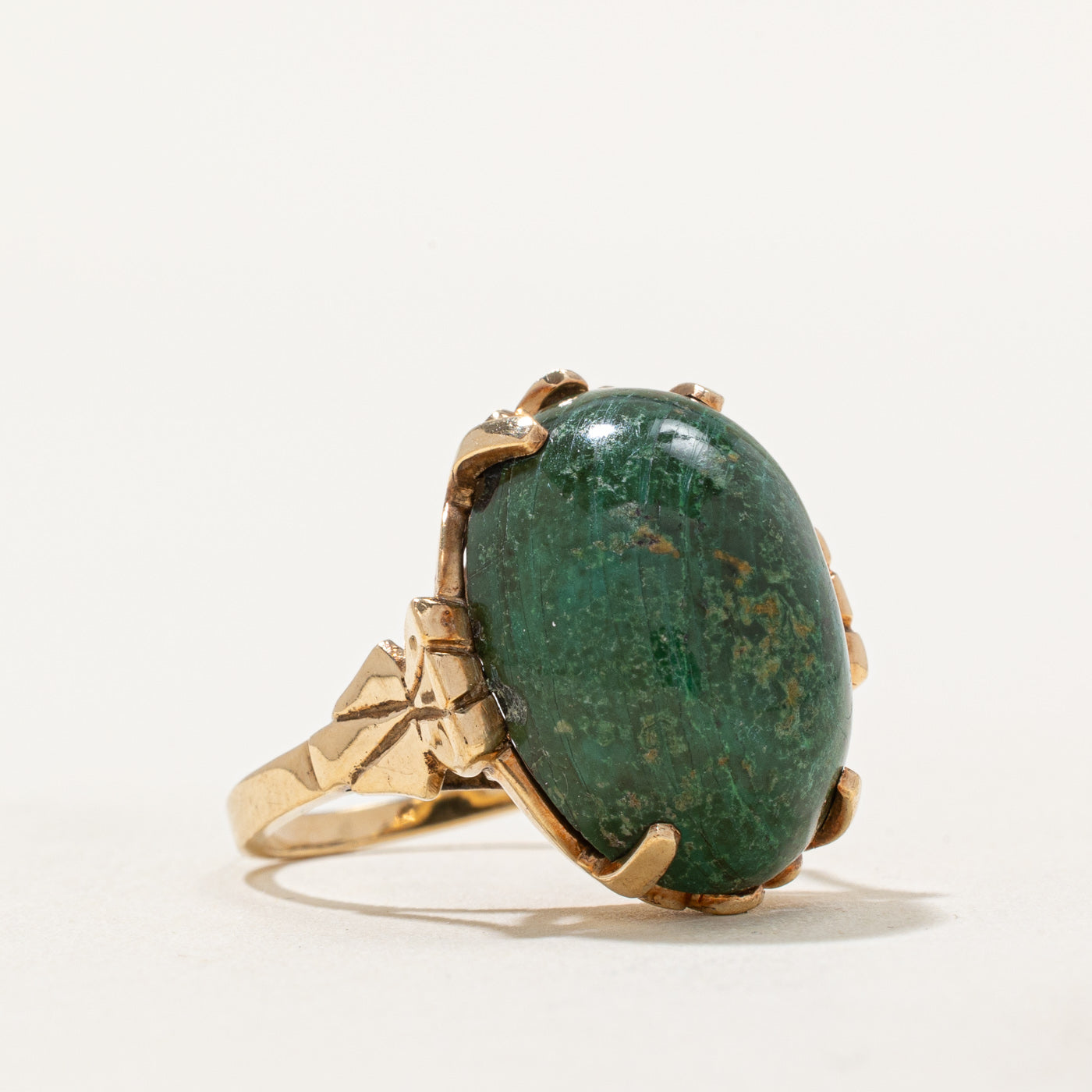 20.00ct Oval Cabochon Malachite Dome Ring - Size 5.5 - Handmade Sterling Silver Jewelry for Women - Perfect for Weddings, Parties & Gift Giving