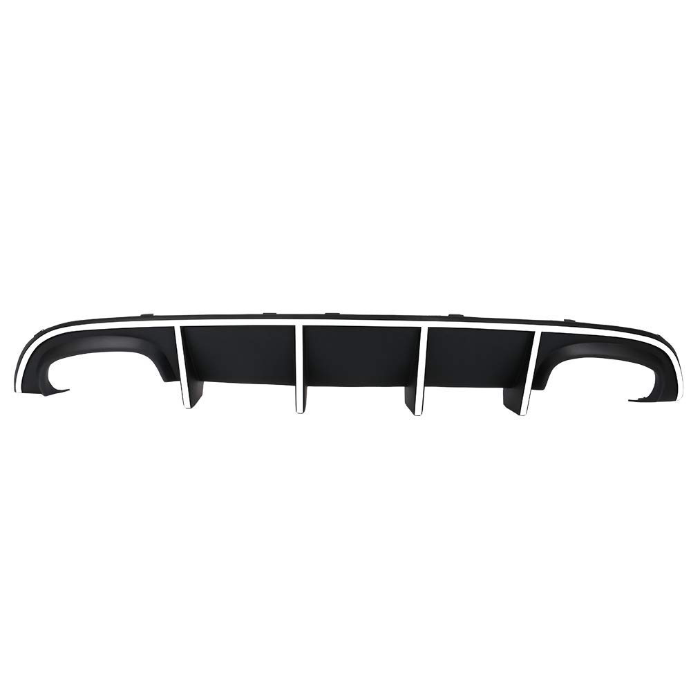 IKON MOTORSPORTS Front Bumper Lip Spoiler & Rear Diffuser for 2015-2023 Dodge Charger SRT - Quad Exhaust Design with White Reflective Tape - Aggressive Styling Upgrade for Street Racing & Car Shows