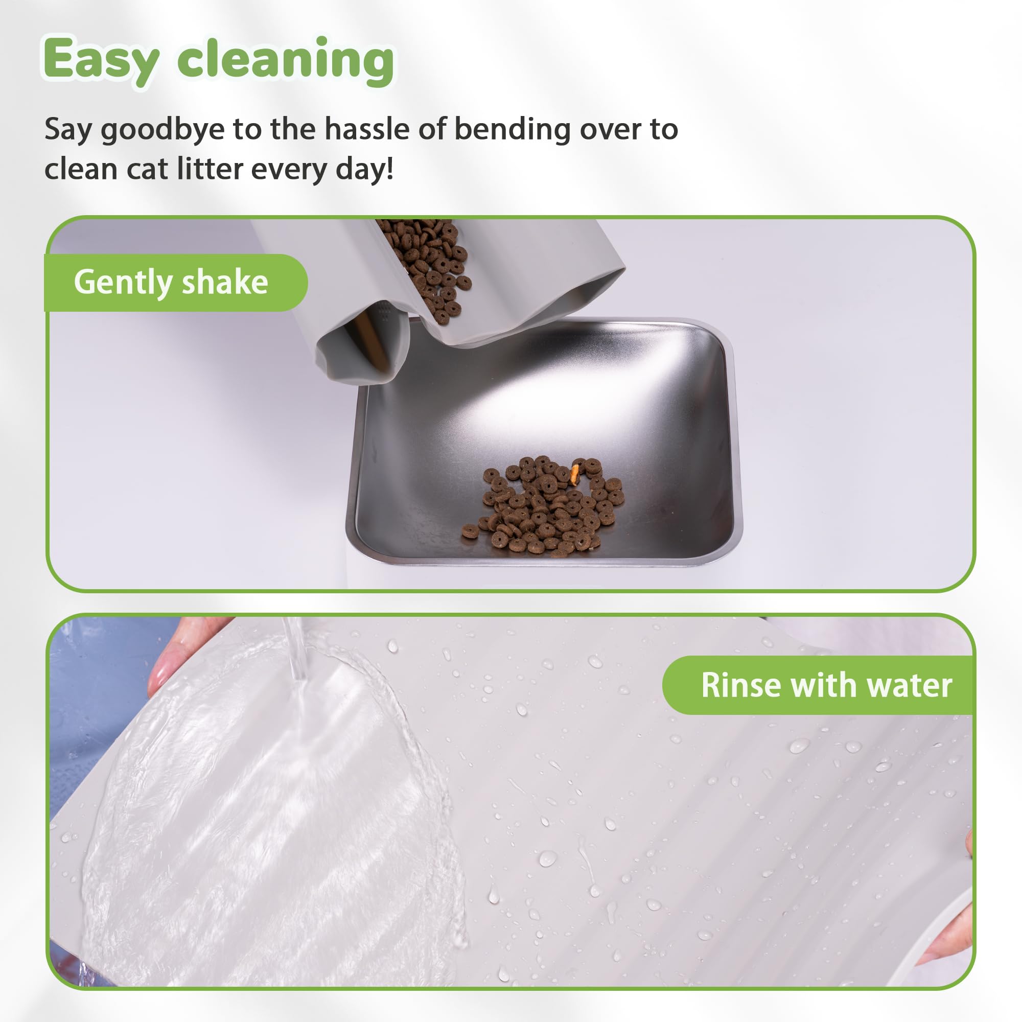 Li&Zhao Waterproof Pet Feeding Mat - Non-Slip Dog & Cat Food Bowl Mat for Floors, Easy Clean Durable Placemat for Pet Food & Water Dishes (Grey) - Perfect for Messy Eaters & Spill Protection in Kitchens or Outdoor Areas