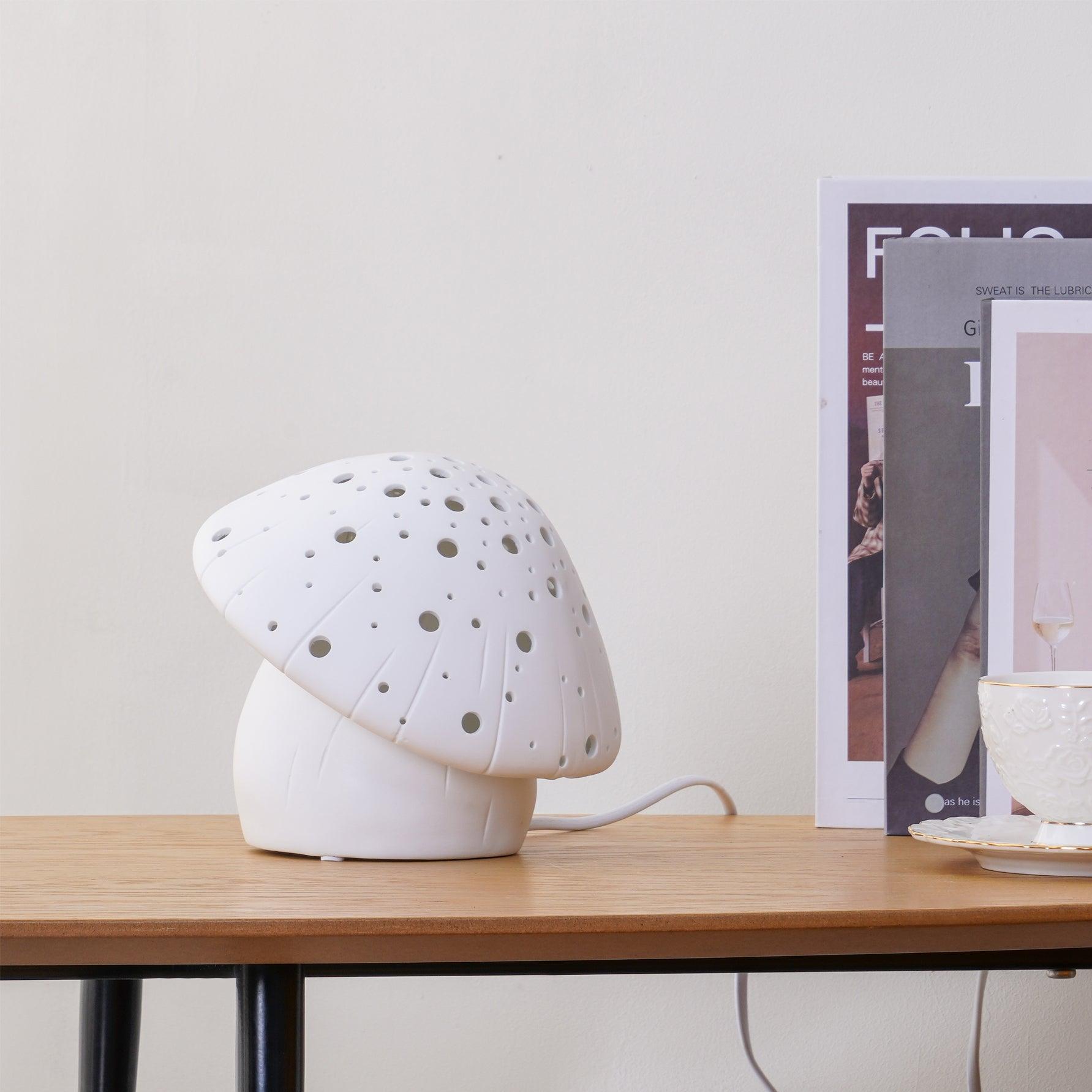 Modern White Table Lamp - Elegant Home Decor for Bedroom, Living Room & Office - Soft Lighting for Reading, Relaxing & Working