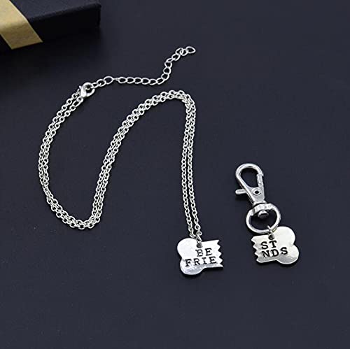 Guqqeuc Best Friend Dog Bone Necklace & Keychain Set - Perfect Christmas, Birthday, and Friendship Gifts for Pet Owners - Ideal for Dog Lovers and Jewelry Enthusiasts